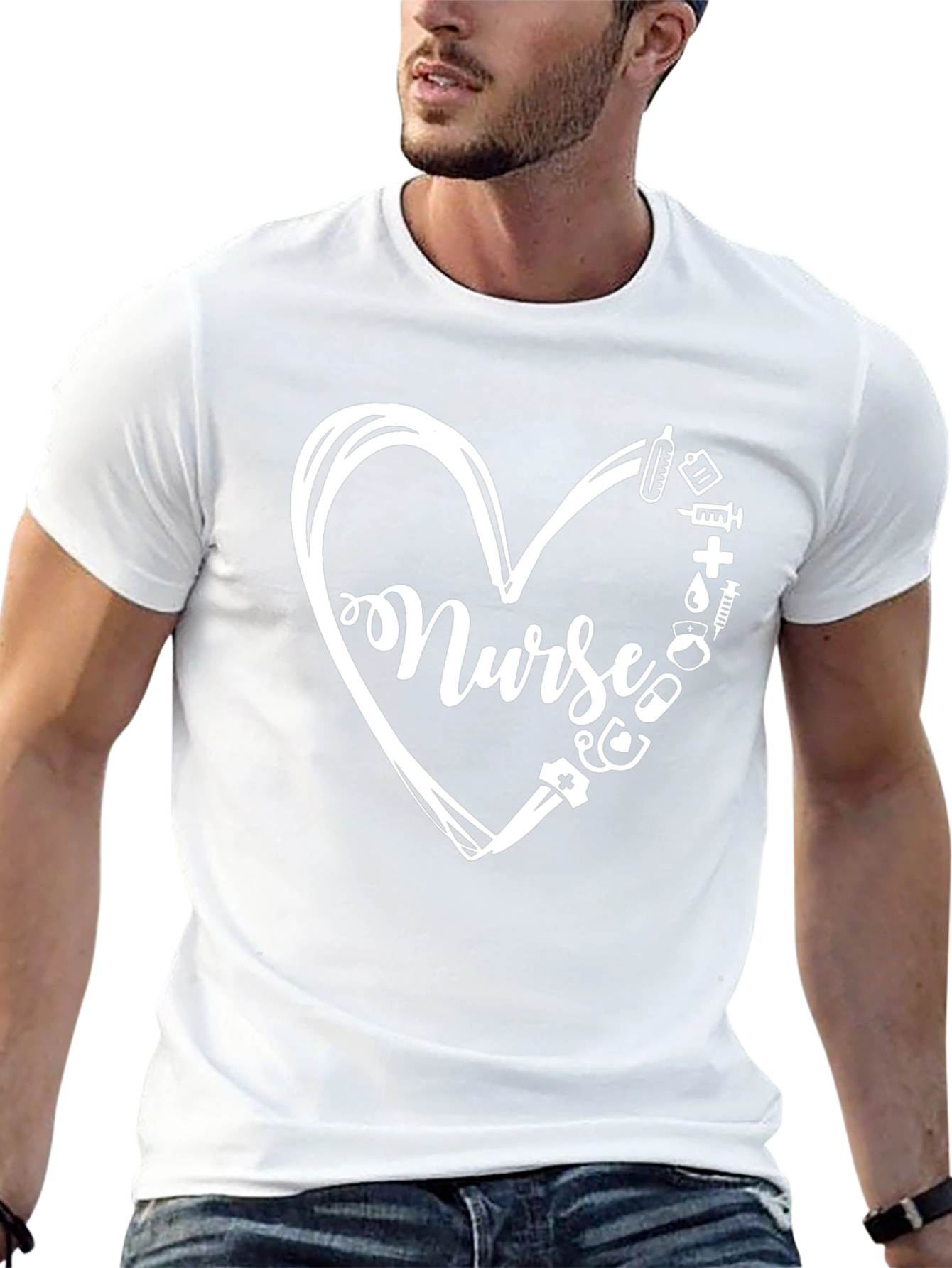 Nurse Heart T-Shirt - Black