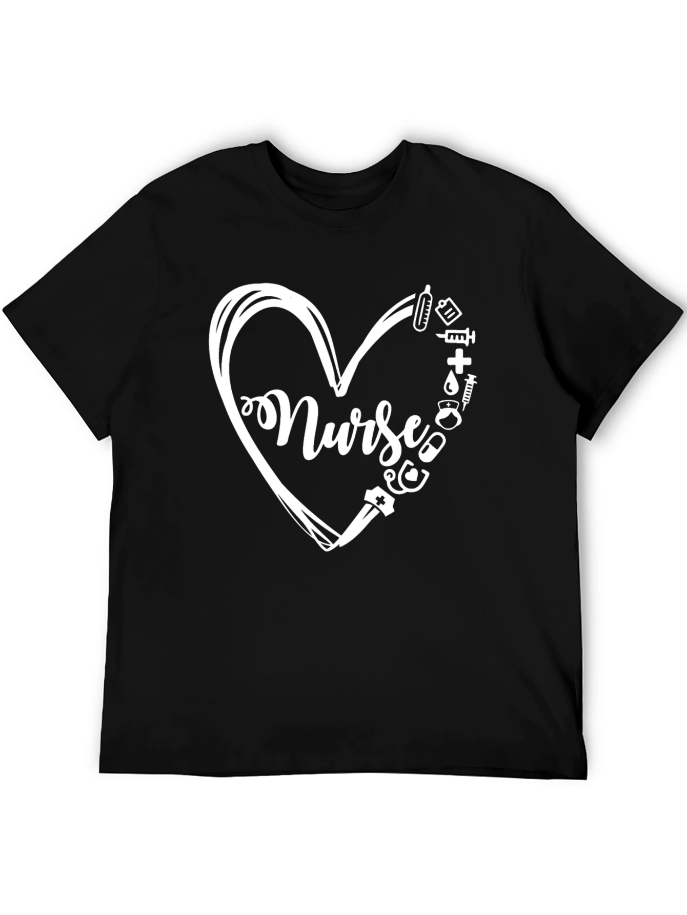 Nurse Heart T-Shirt - Black
