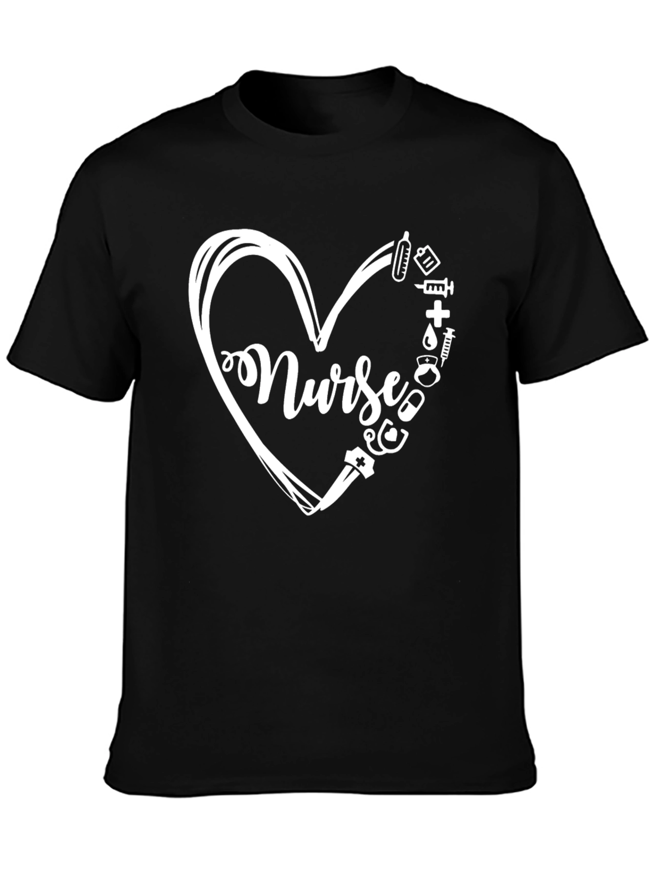 Nurse Heart T-Shirt - Black