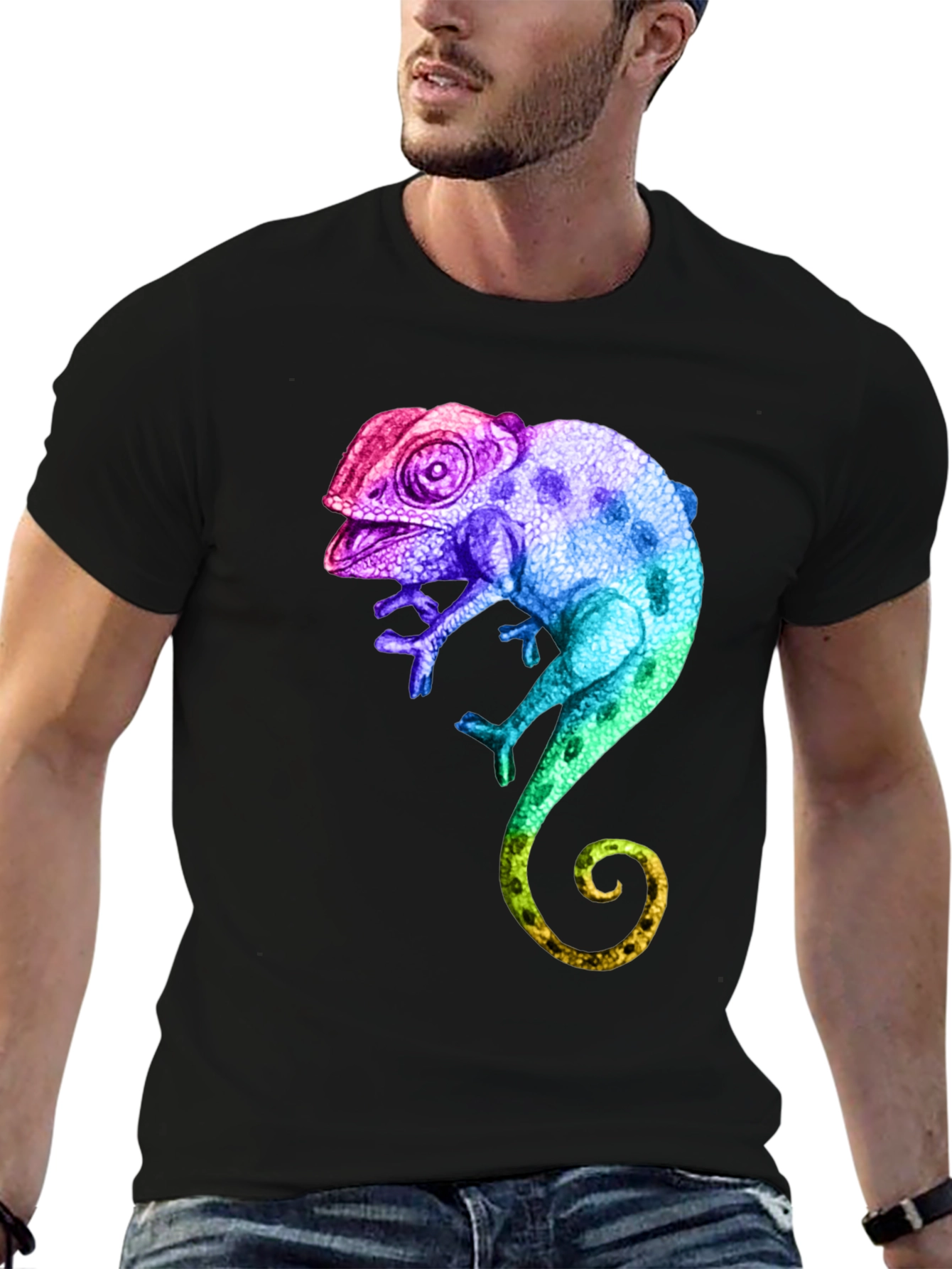 Rainbow Chameleon Graphic T-Shirt
