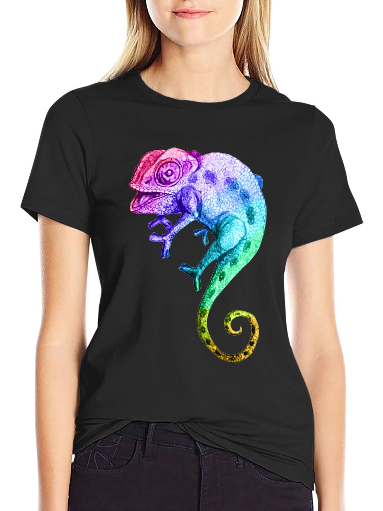 Rainbow Chameleon Graphic T-Shirt