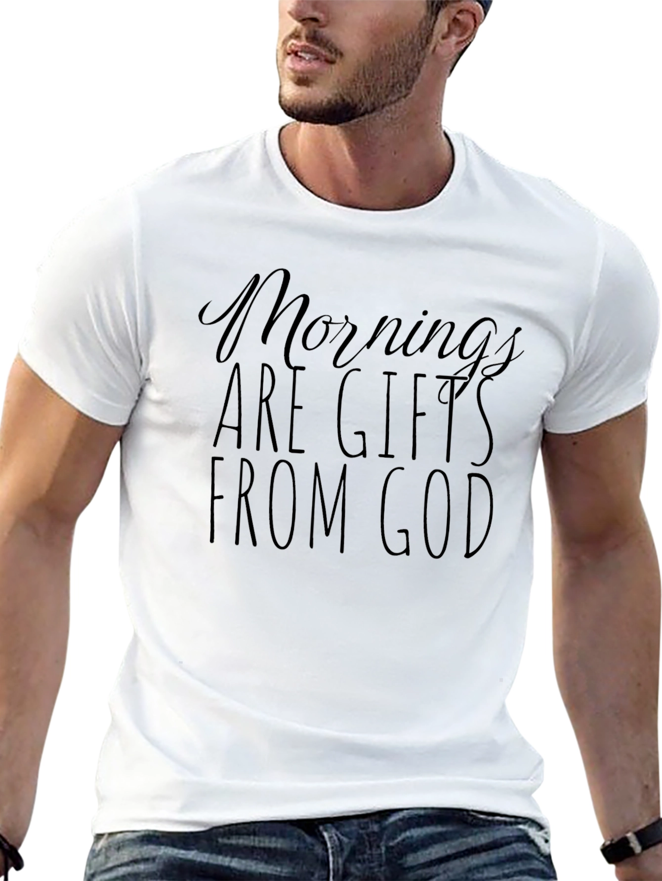 Mornings are Gifts from God T-Shirt - Black