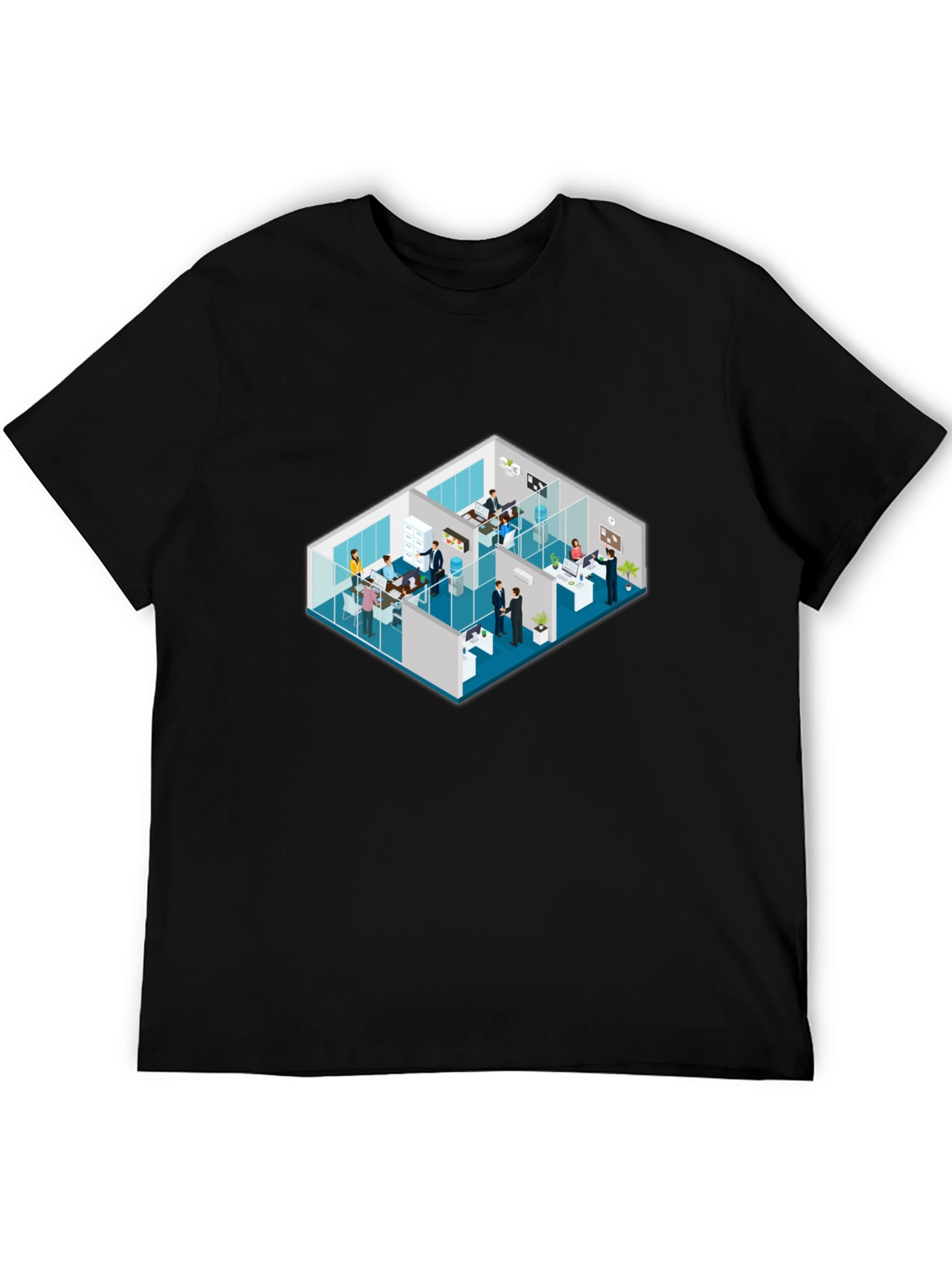 Isometric Office Black T-Shirt