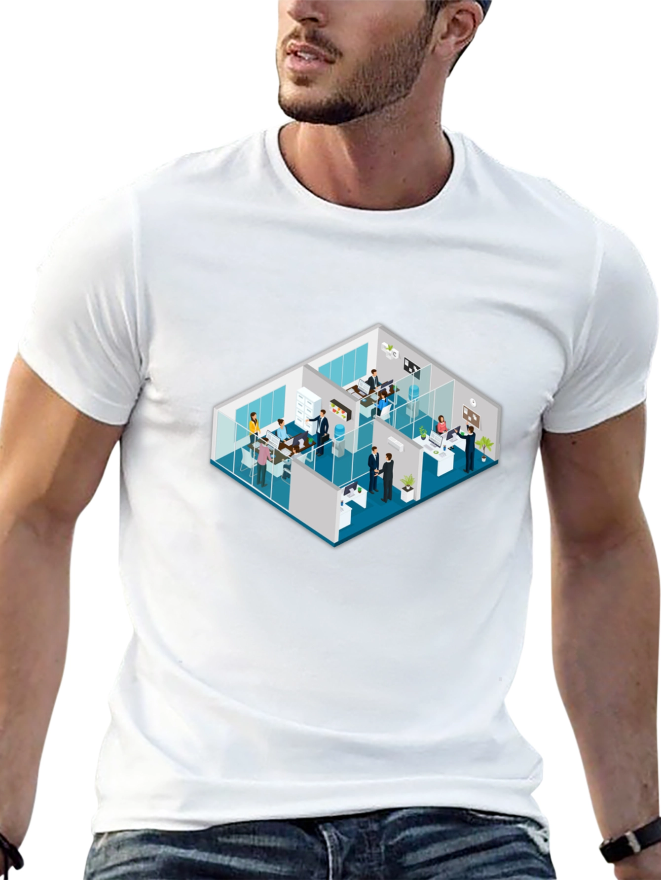 Isometric Office Black T-Shirt