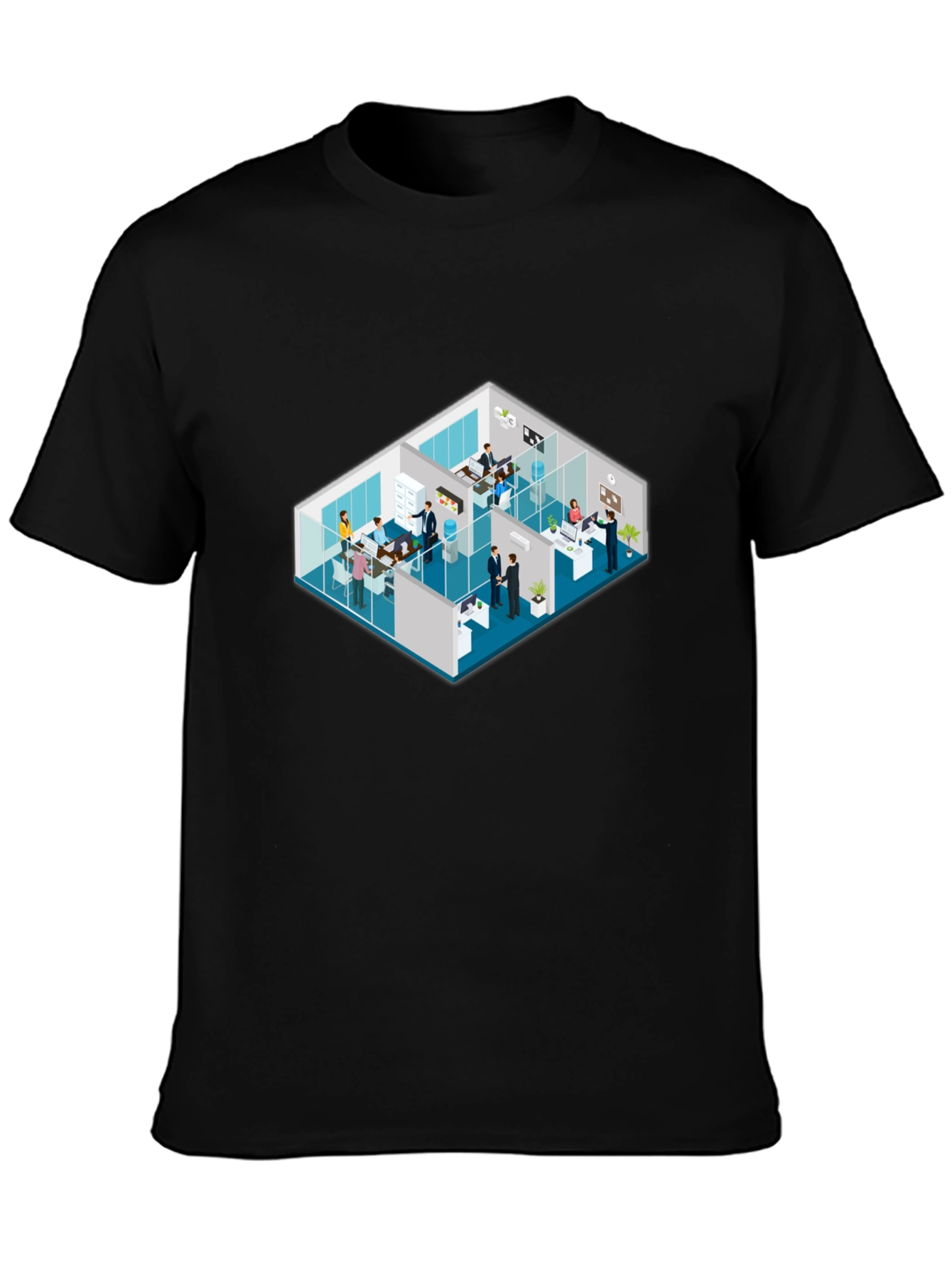 Isometric Office Black T-Shirt