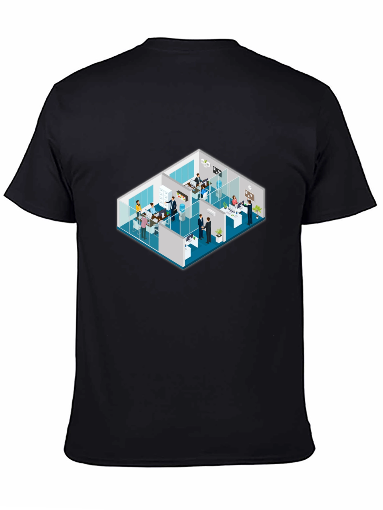 Isometric Office Black T-Shirt