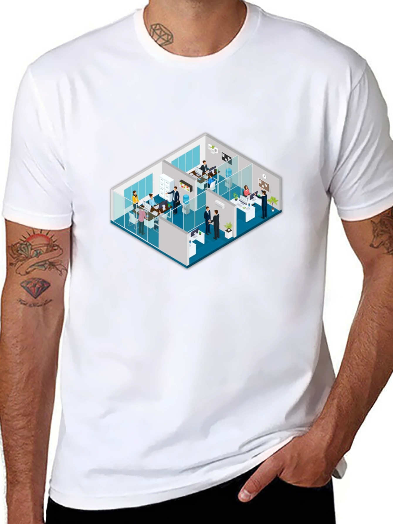 Isometric Office Black T-Shirt