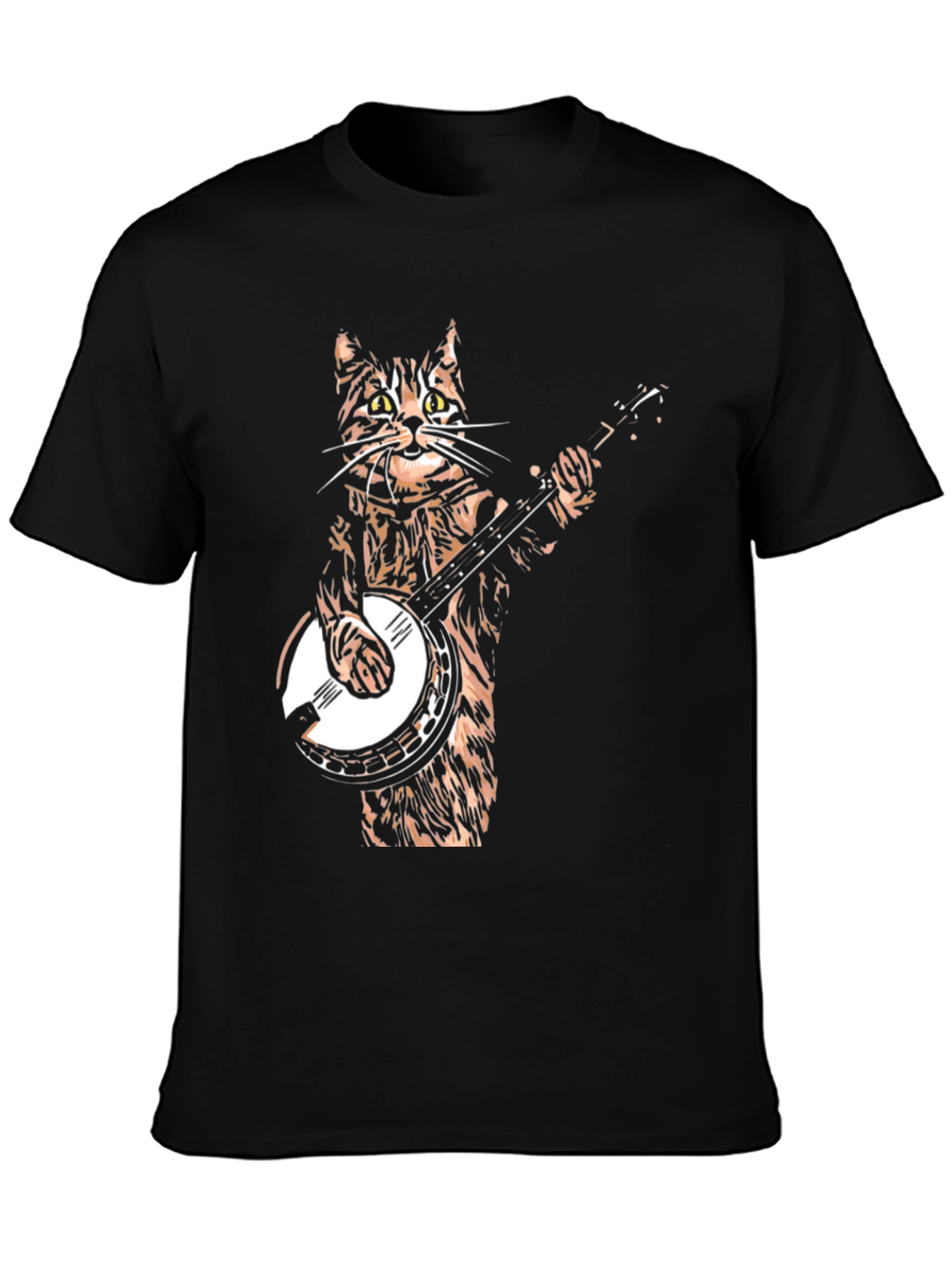 Cat Playing Banjo Graphic T-Shirt - Cool & Quirky!