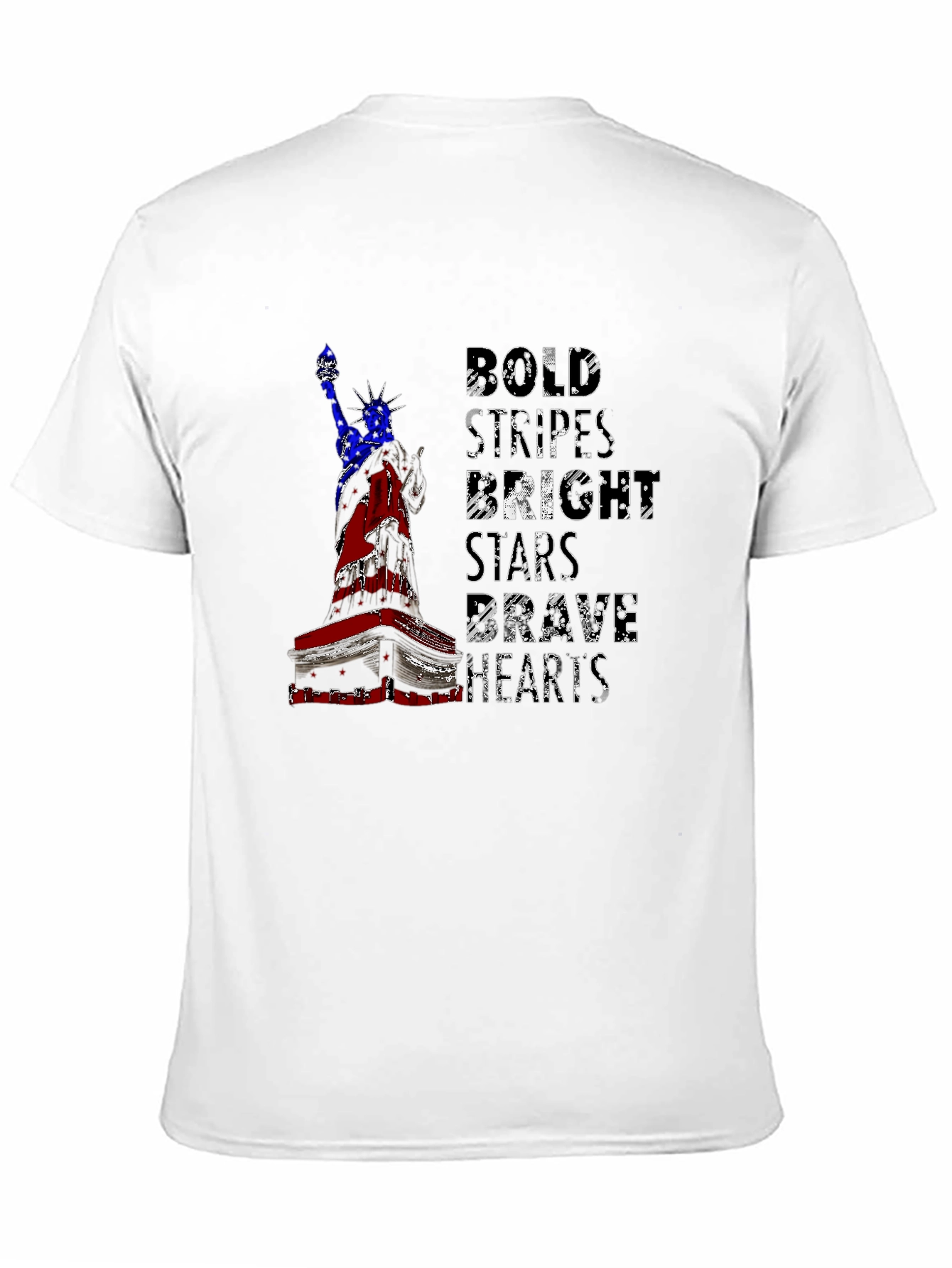Patriotic Liberty T-Shirt: Bold Stripes Brave Hearts