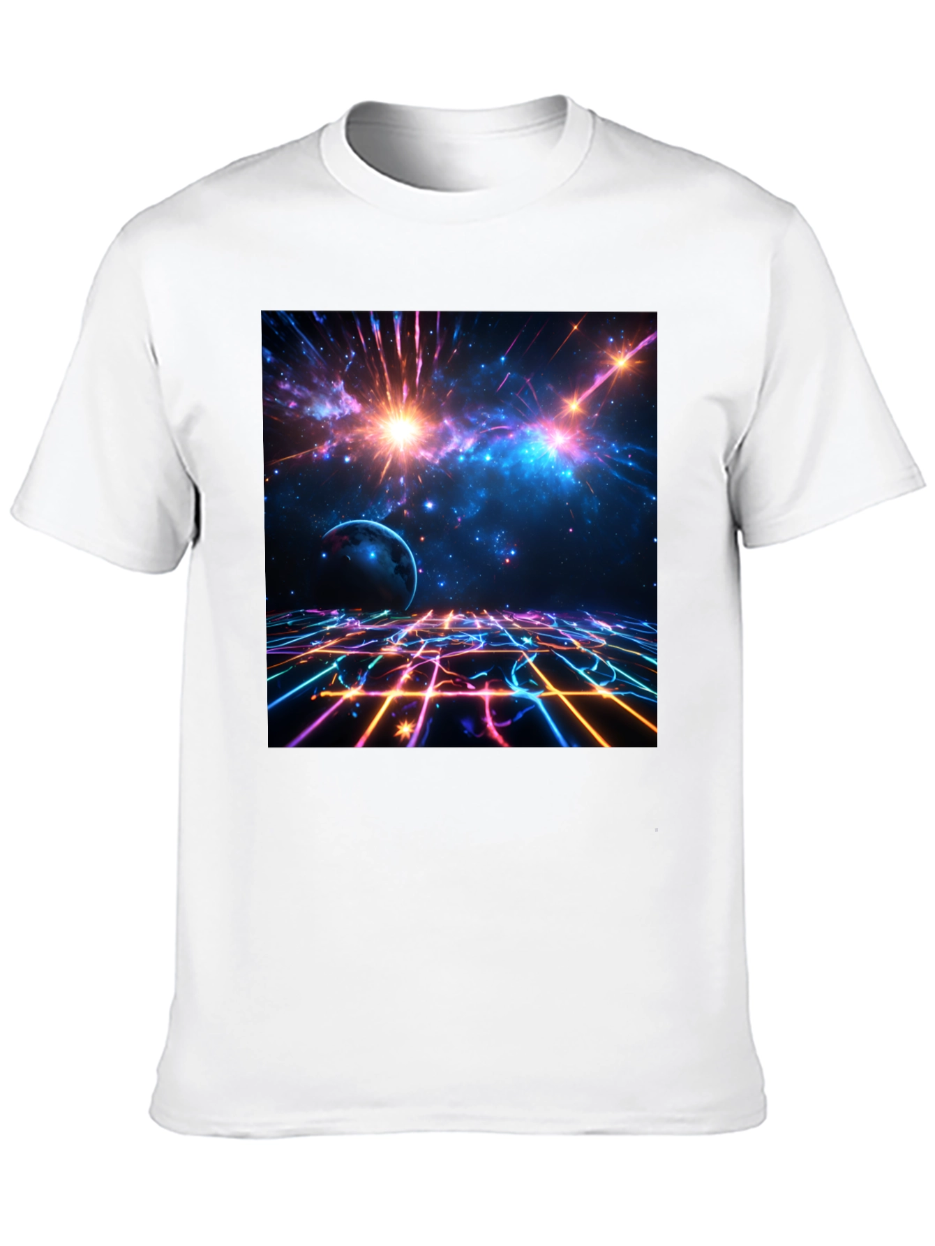 Nebula Space Graphic Tee - Stylish Black Cotton T-Shirt
