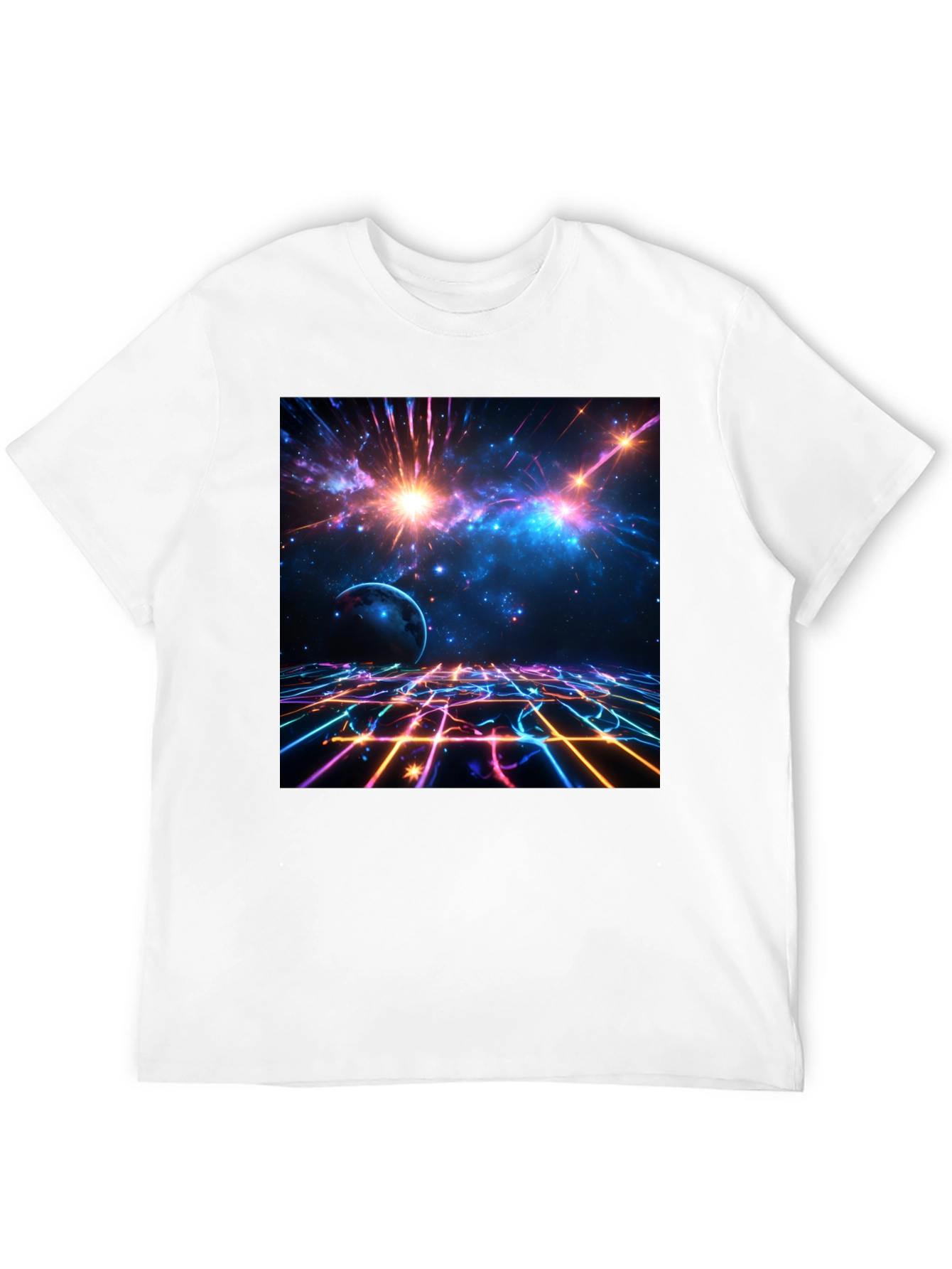 Nebula Space Graphic Tee - Stylish Black Cotton T-Shirt
