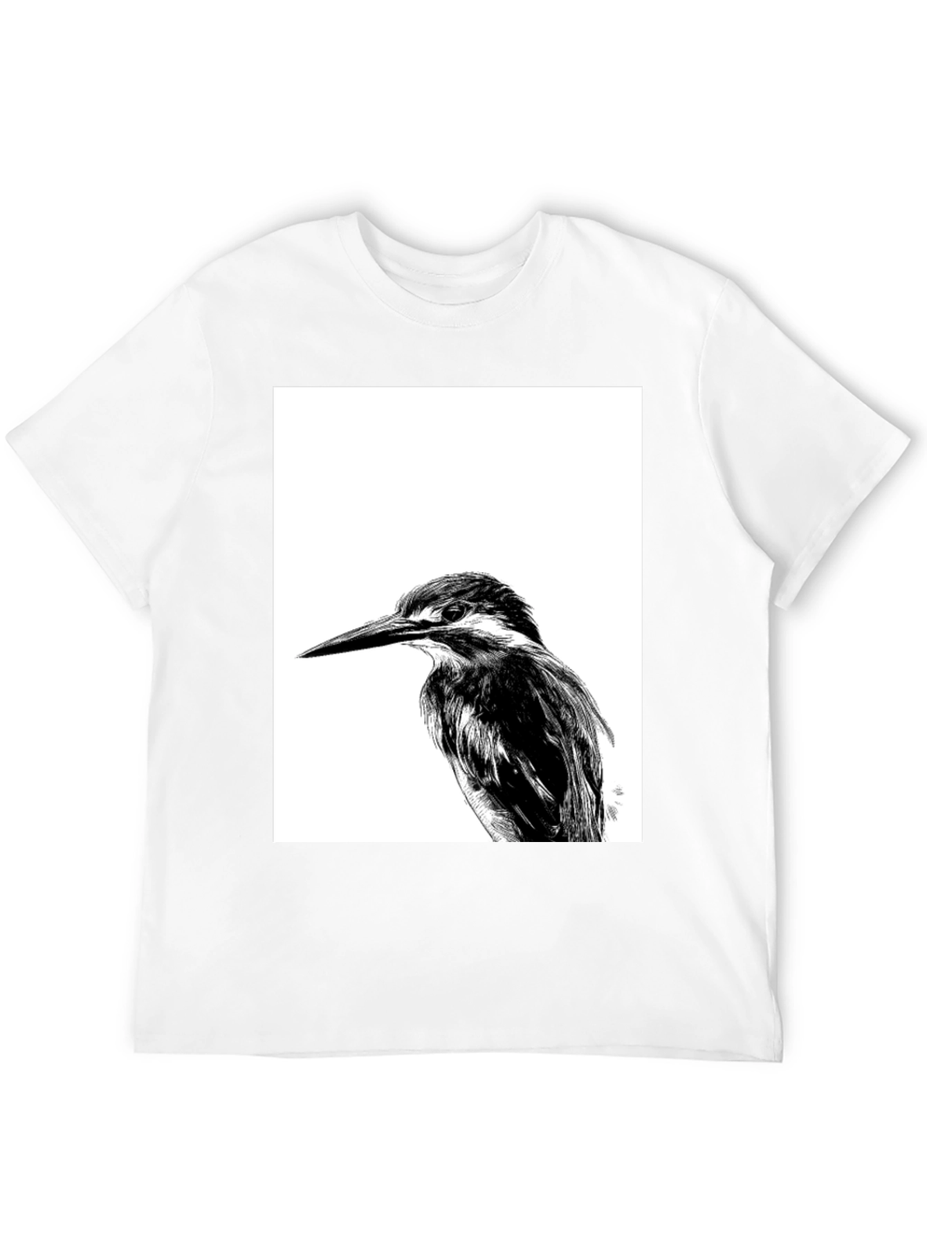 Kingfisher Bird Graphic Tee - Unisex Black T-Shirt