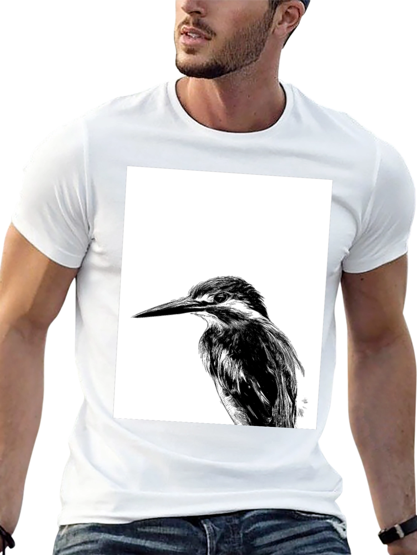 Kingfisher Bird Graphic Tee - Unisex Black T-Shirt