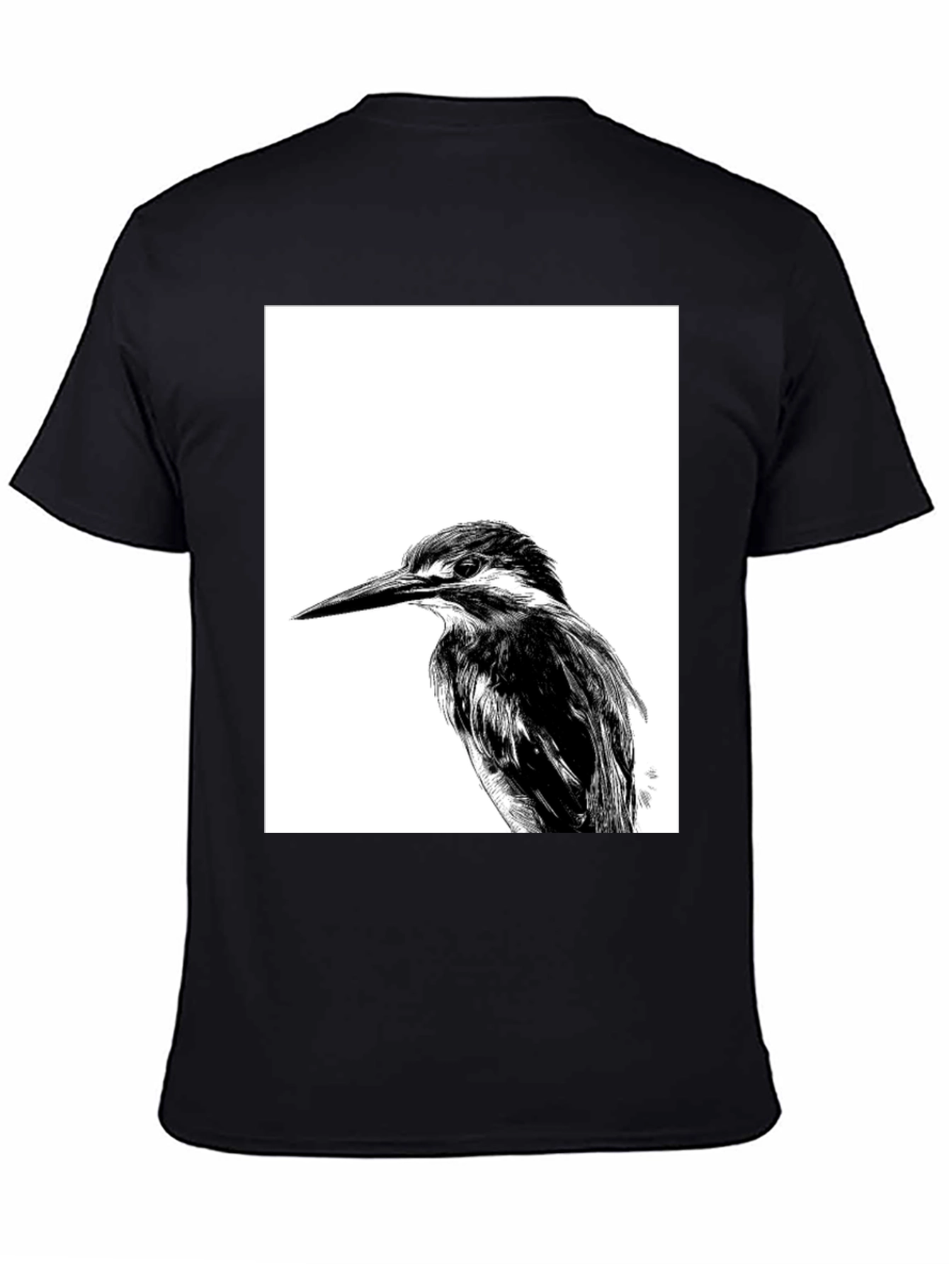 Kingfisher Bird Graphic Tee - Unisex Black T-Shirt