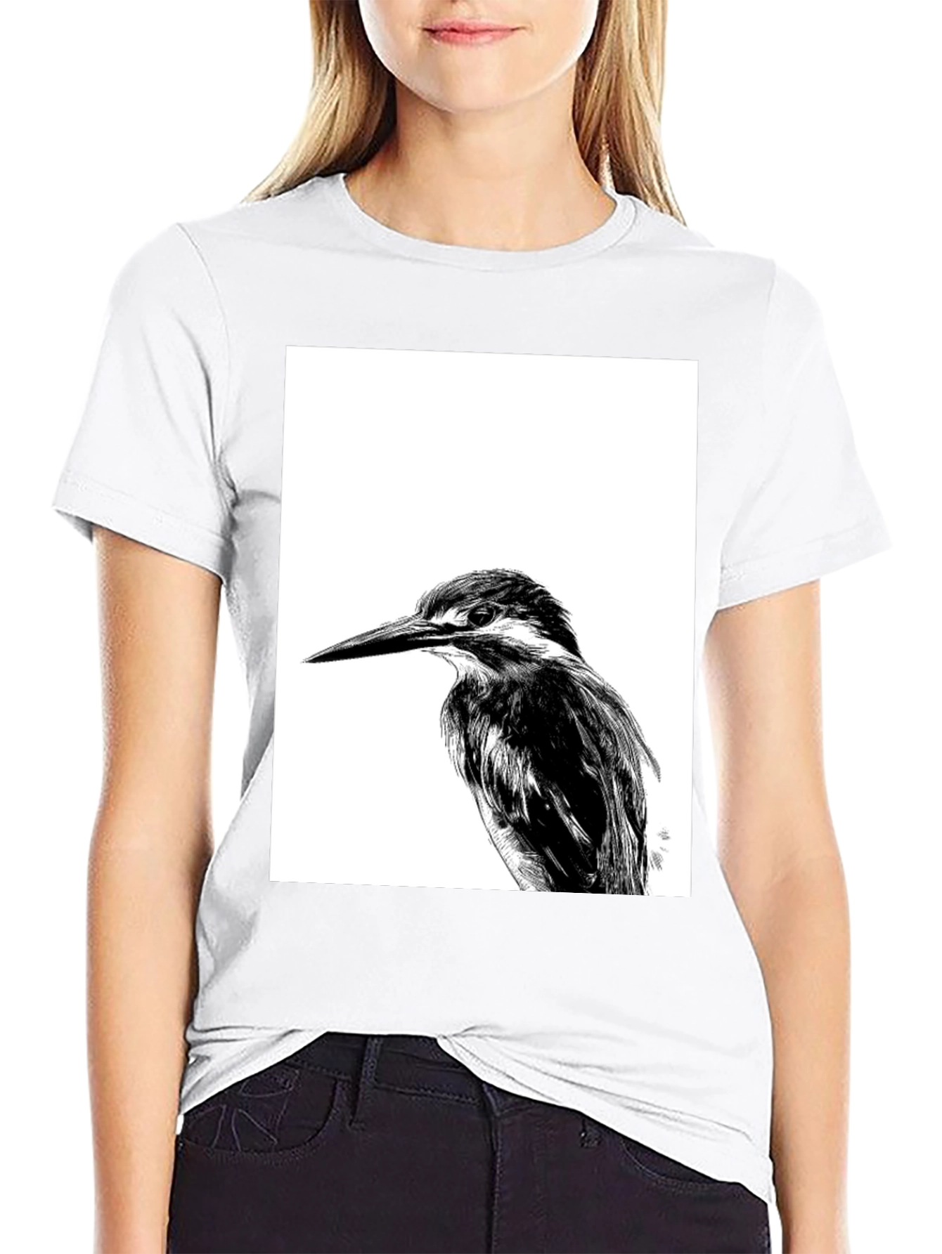 Kingfisher Bird Graphic Tee - Unisex Black T-Shirt