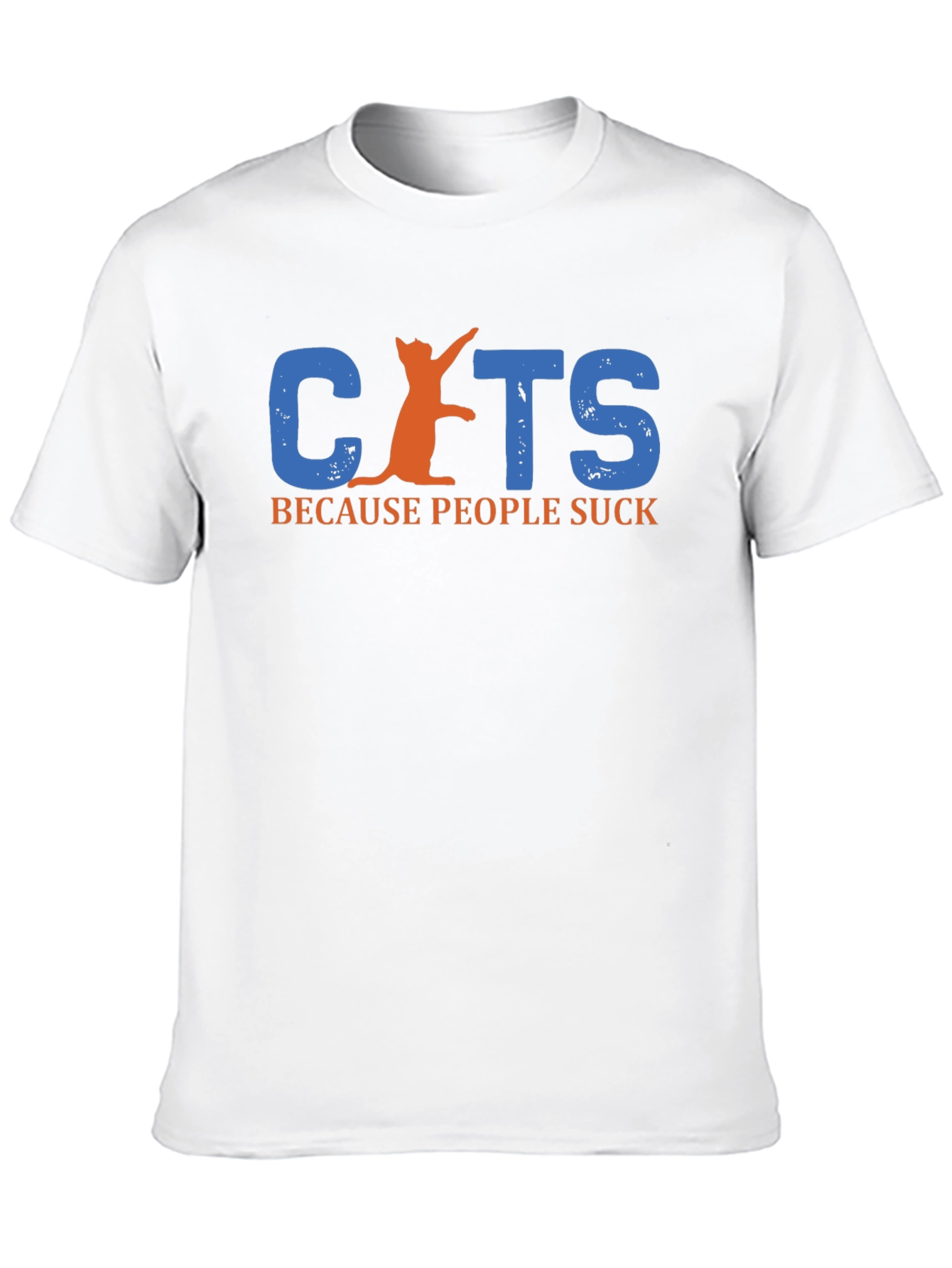 Cats Because People Suck Black T-Shirt
