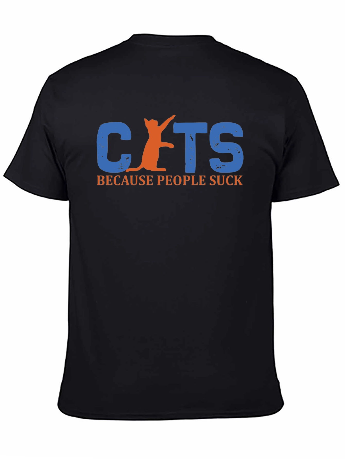 Cats Because People Suck Black T-Shirt