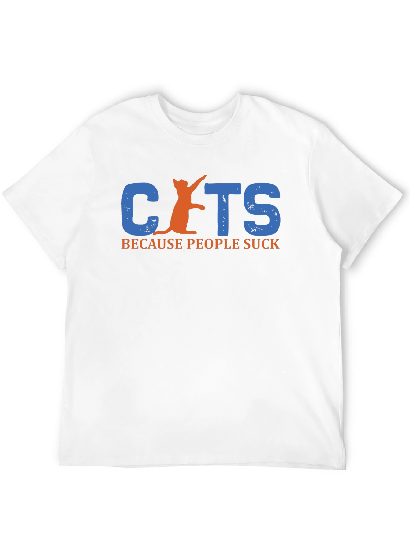 Cats Because People Suck Black T-Shirt