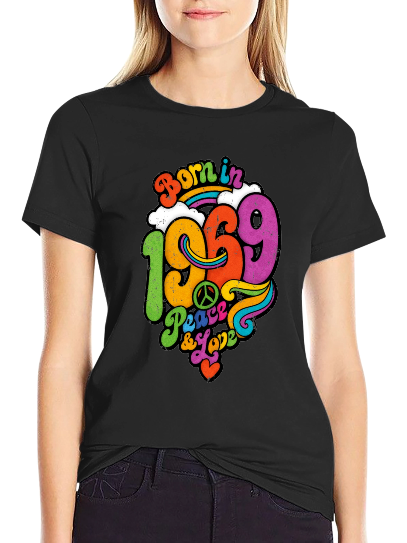 Born in 1969 Peace & Love T-Shirt Retro