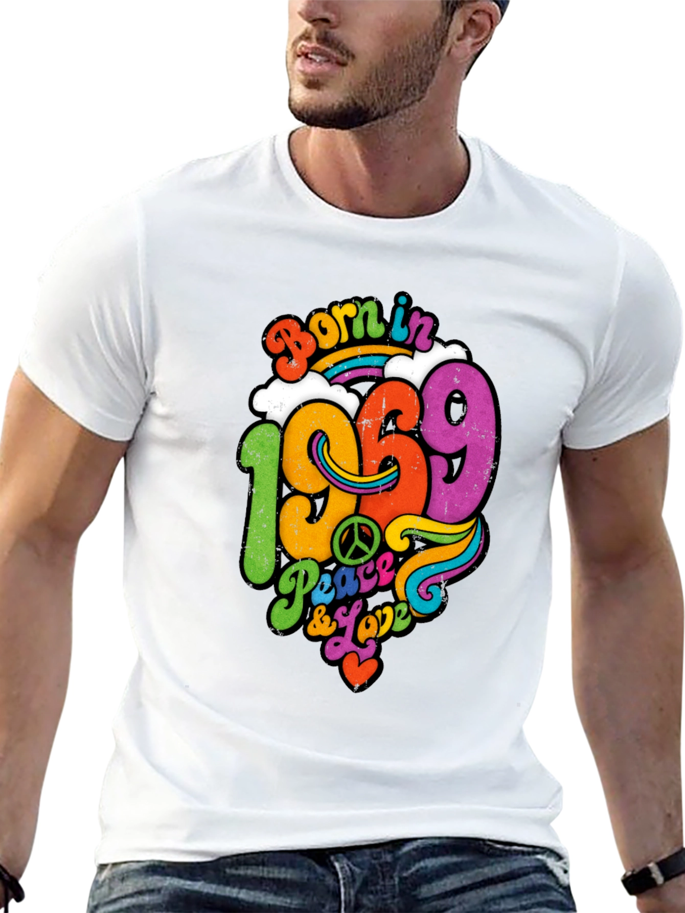 Born in 1969 Peace & Love T-Shirt Retro