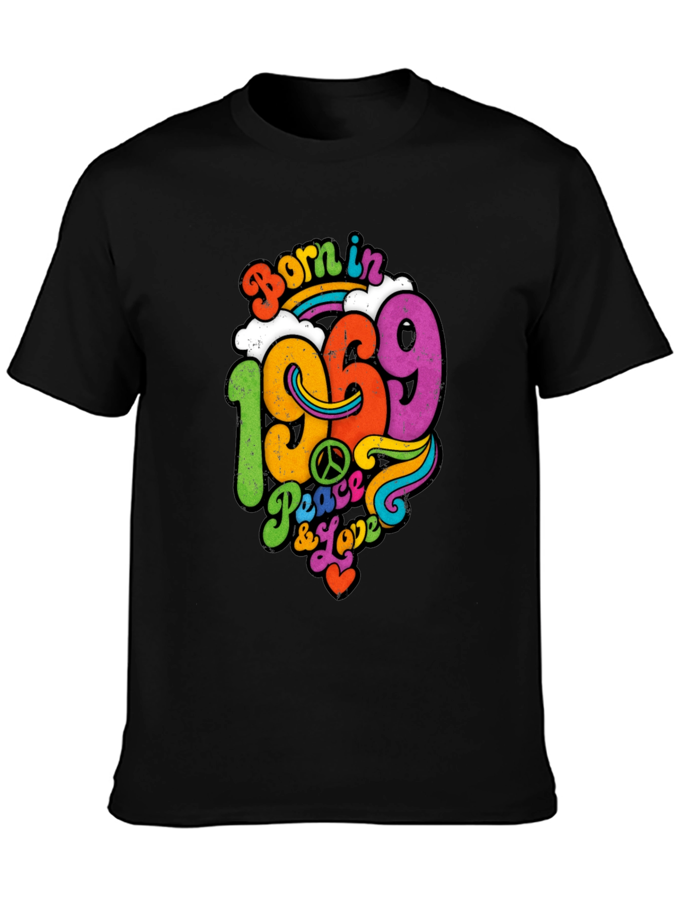 Born in 1969 Peace & Love T-Shirt Retro