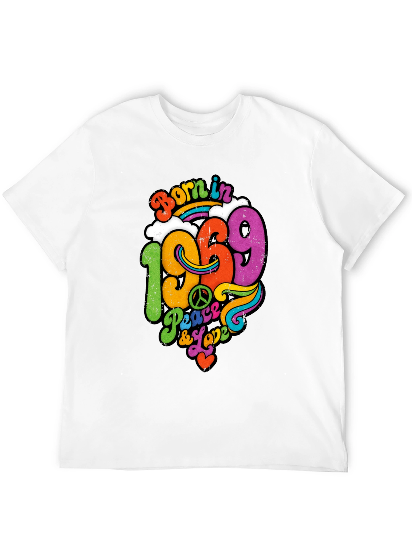 Born in 1969 Peace & Love T-Shirt Retro