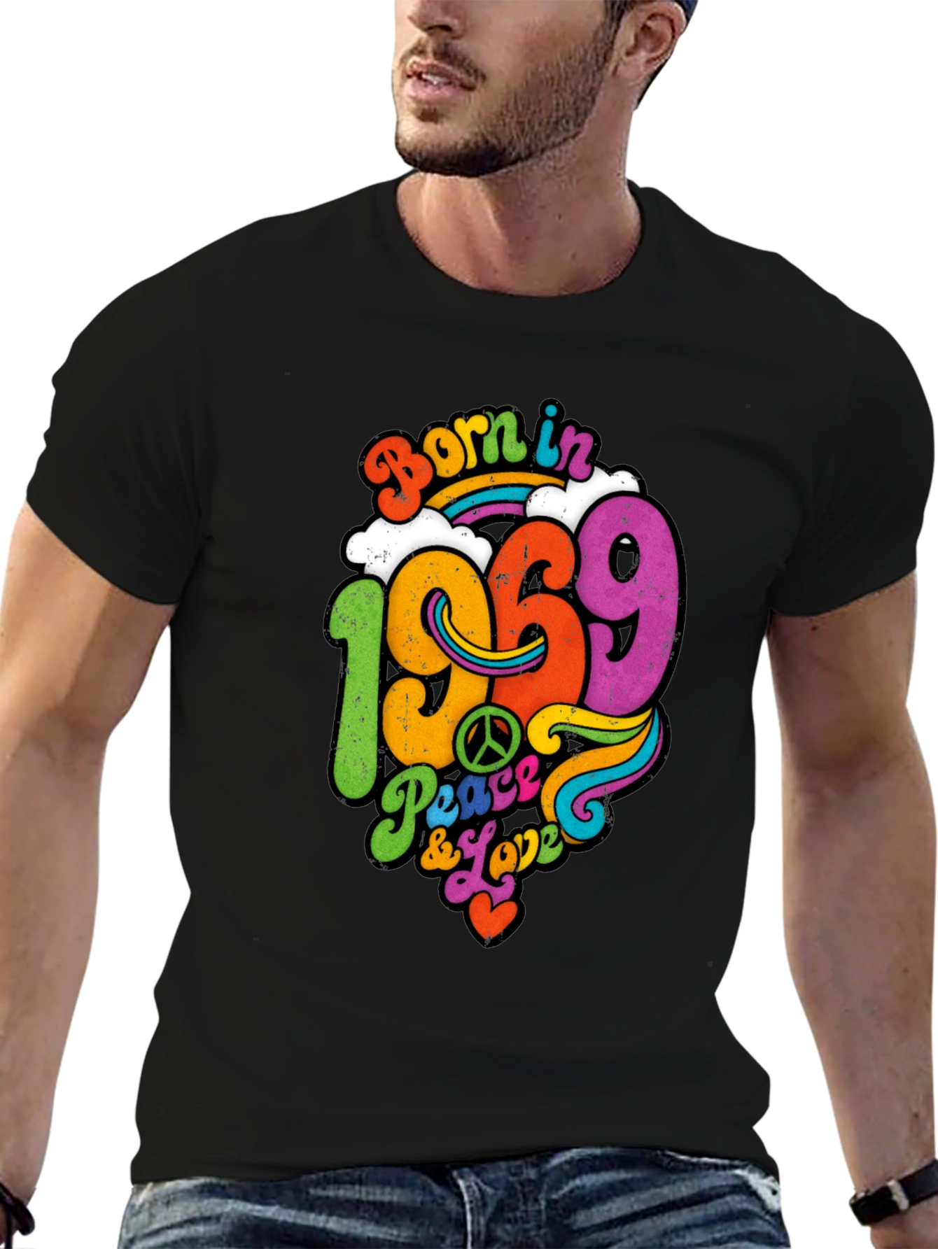 Born in 1969 Peace & Love T-Shirt Retro