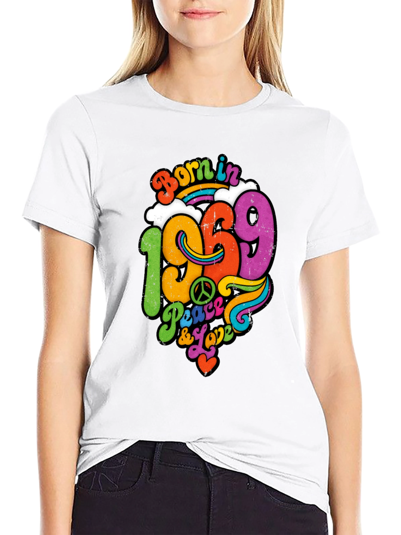 Born in 1969 Peace & Love T-Shirt Retro