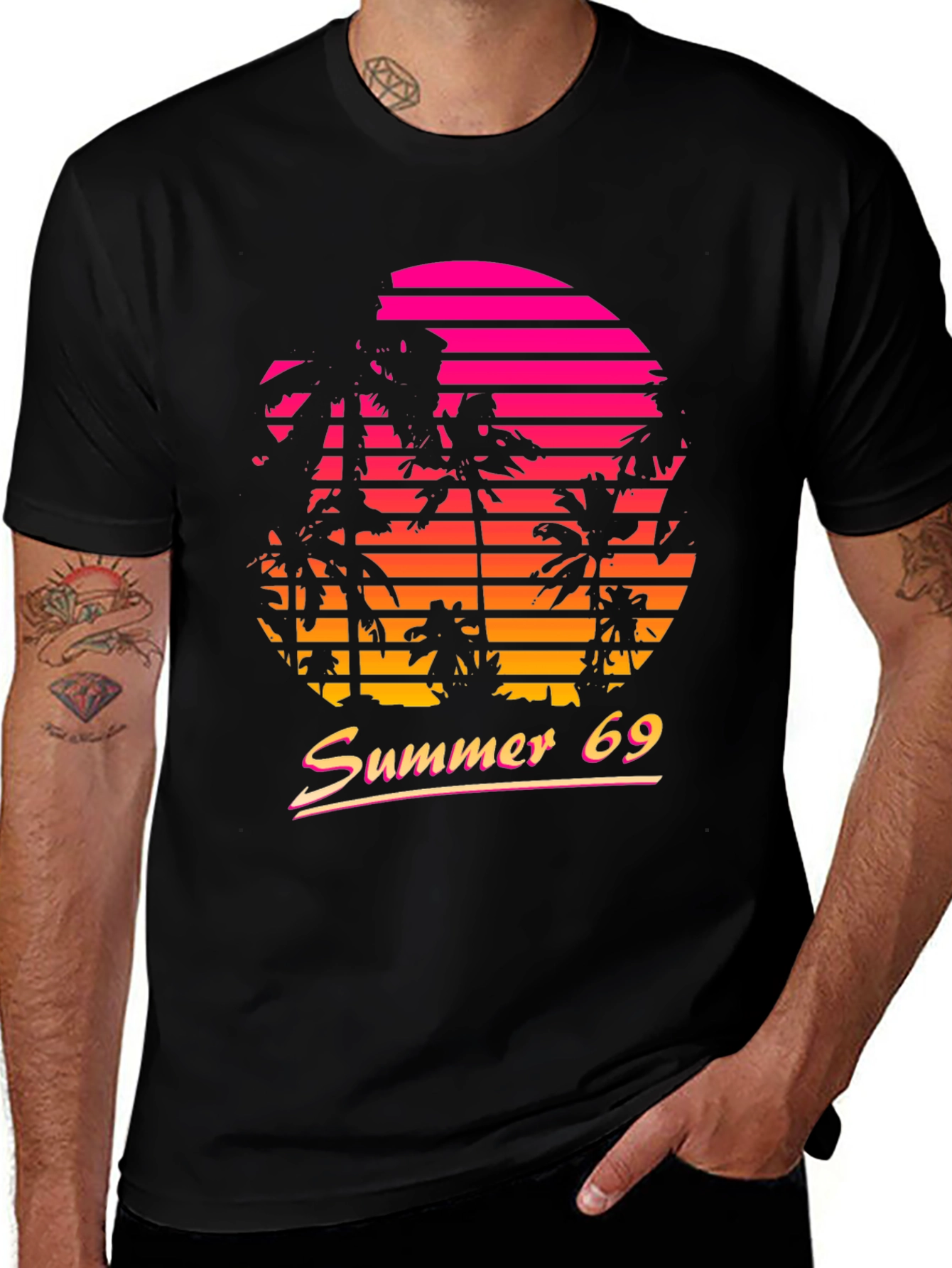 Summer 69 Retro Sunset Graphic T-Shirt