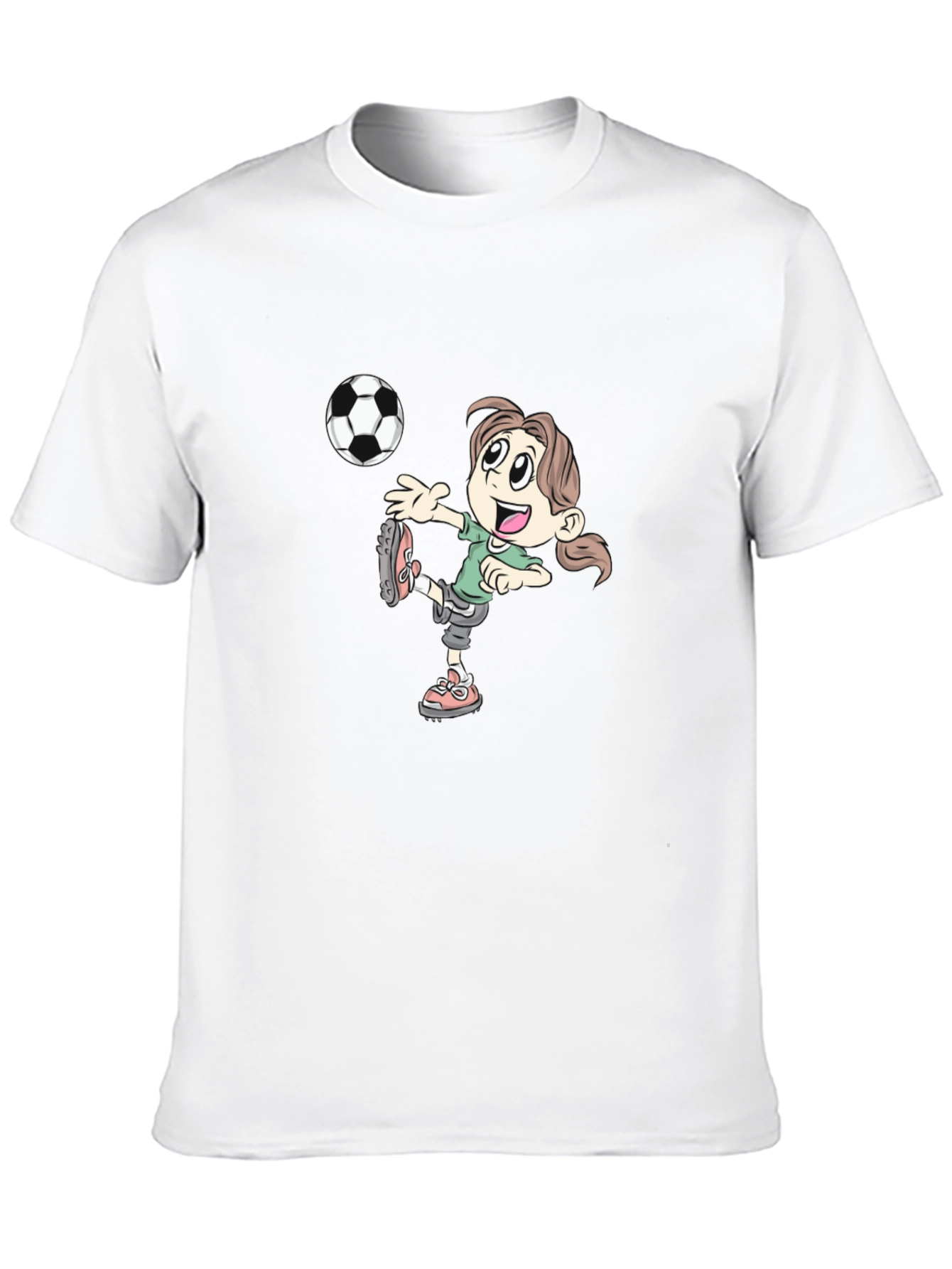 Soccer Girl Graphic Tee - Black Cotton T-Shirt