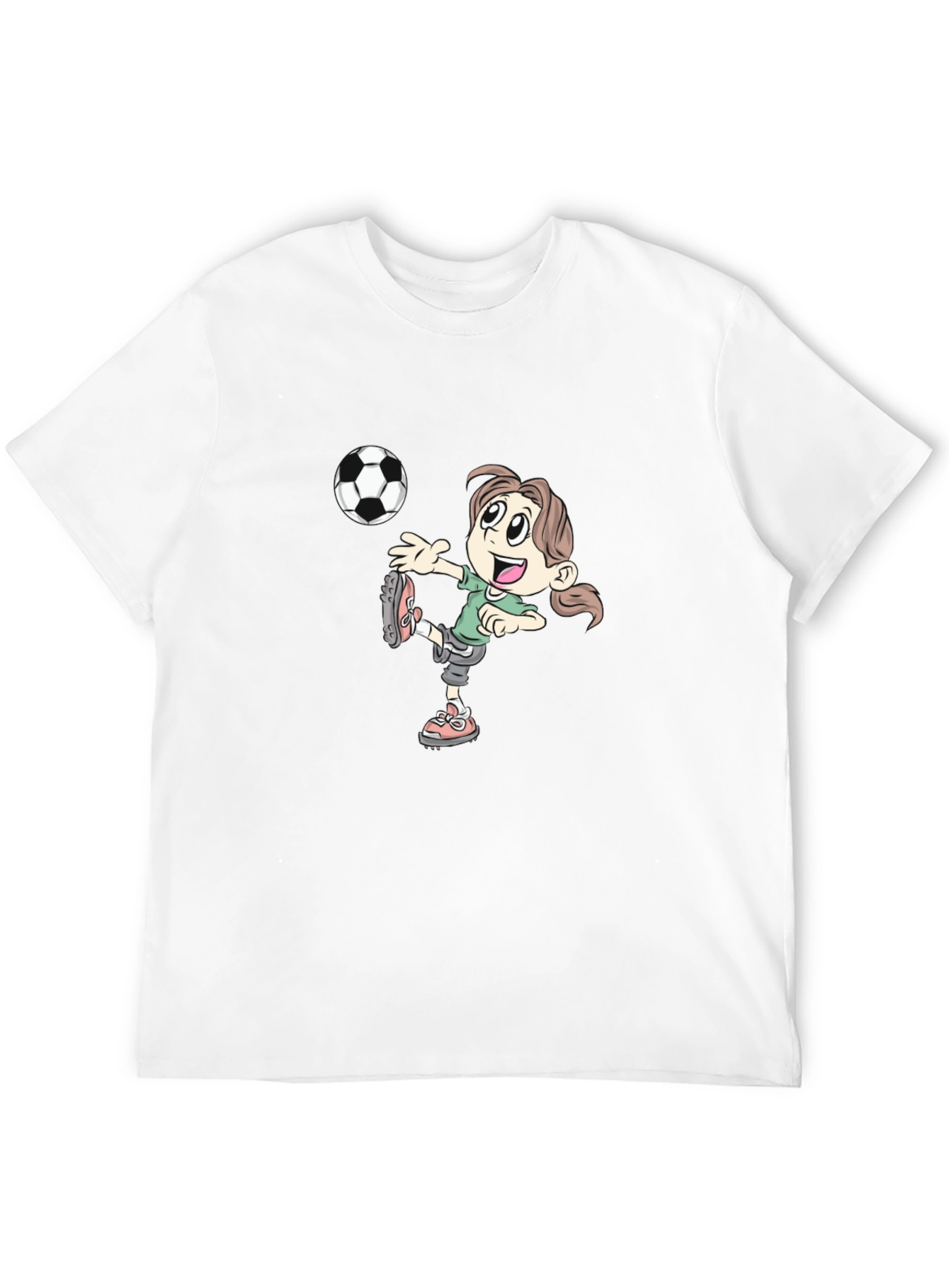 Soccer Girl Graphic Tee - Black Cotton T-Shirt