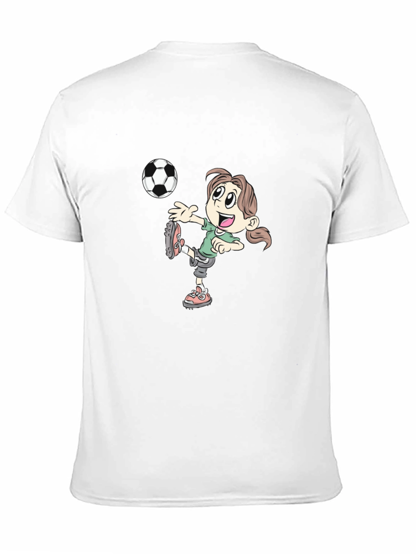 Soccer Girl Graphic Tee - Black Cotton T-Shirt