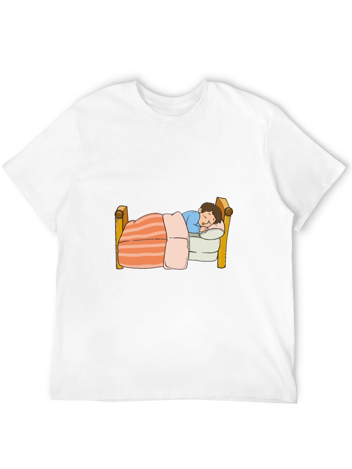 Sleepy Cartoon Character Graphic Black T-Shirt