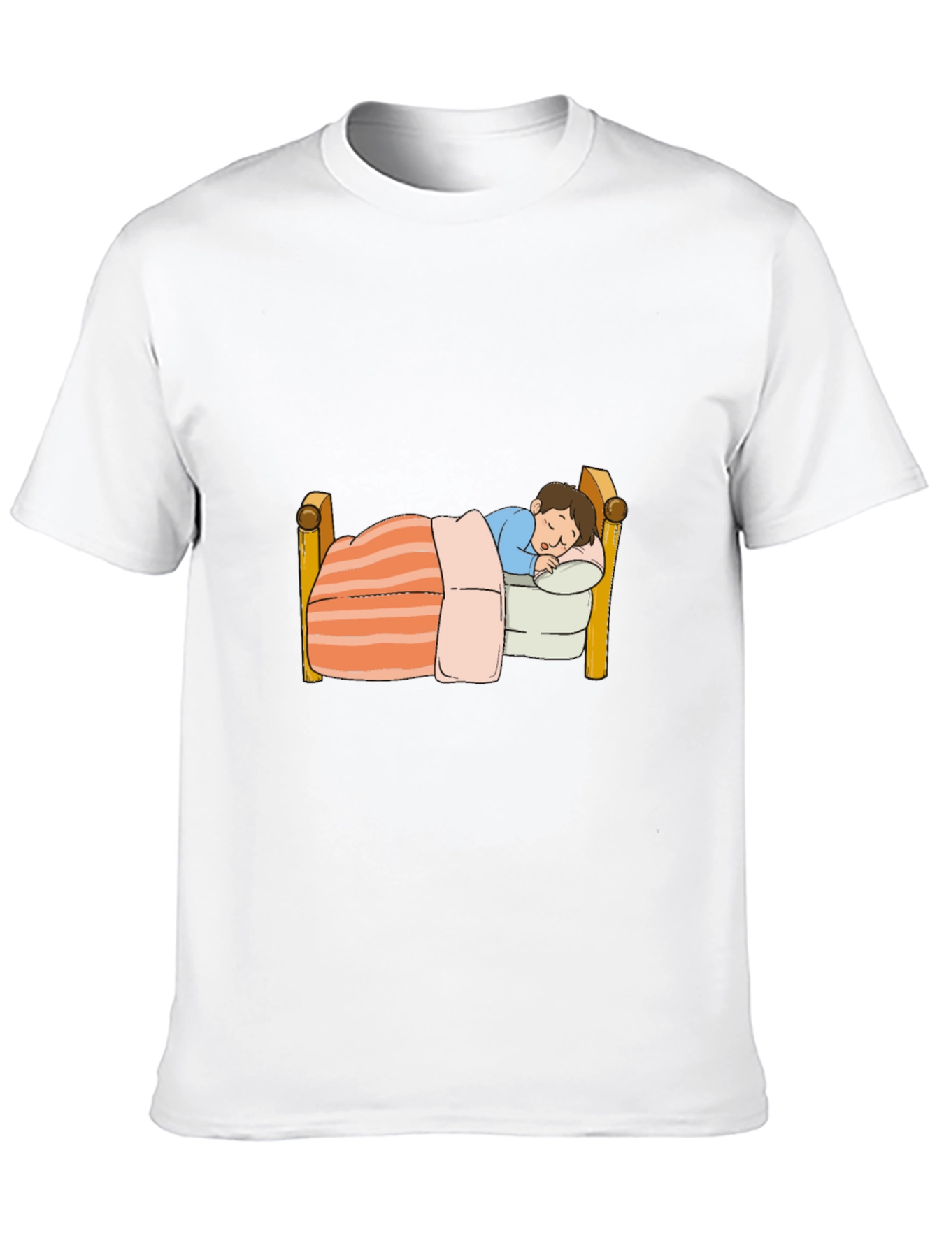 Sleepy Cartoon Character Graphic Black T-Shirt