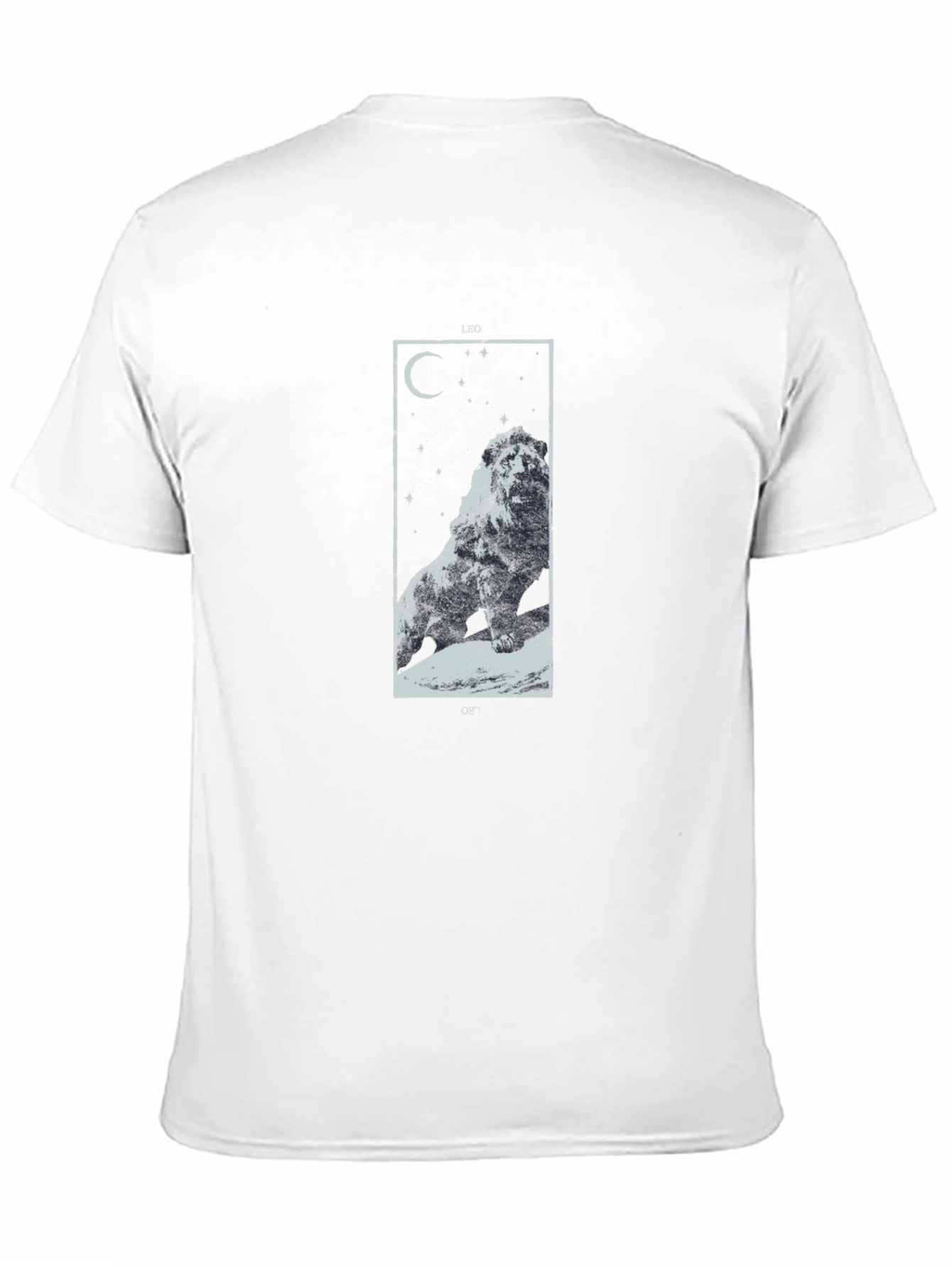 Lion Constellation Graphic Tee - Black Cotton T-Shirt