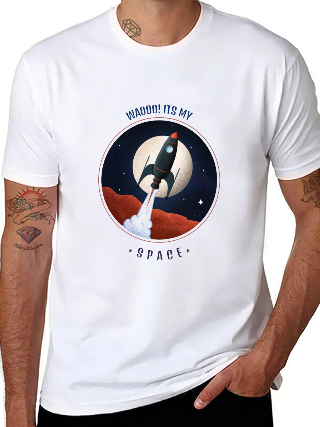 Rocket in Space Graphic Tee