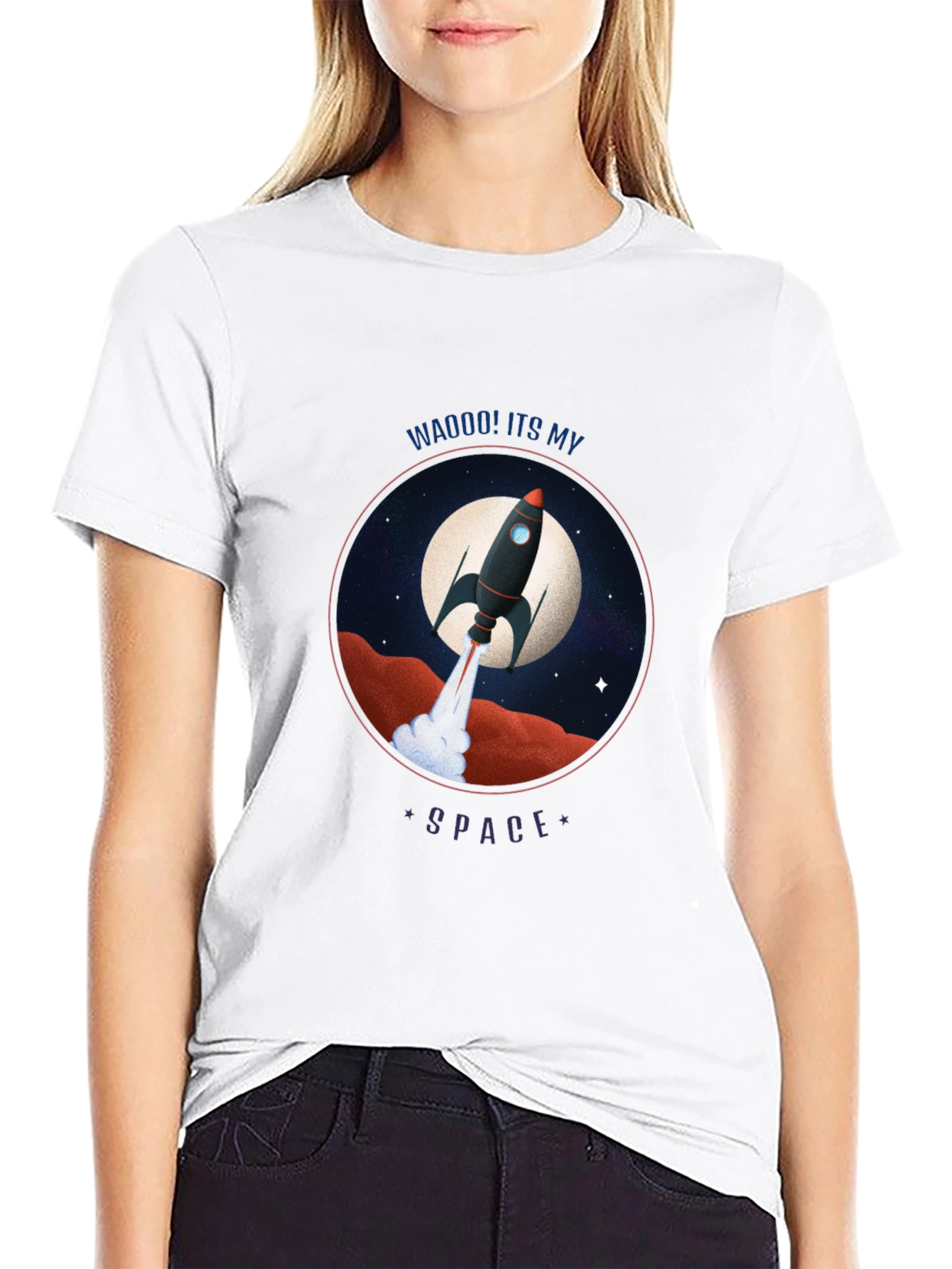 Rocket in Space Graphic Tee
