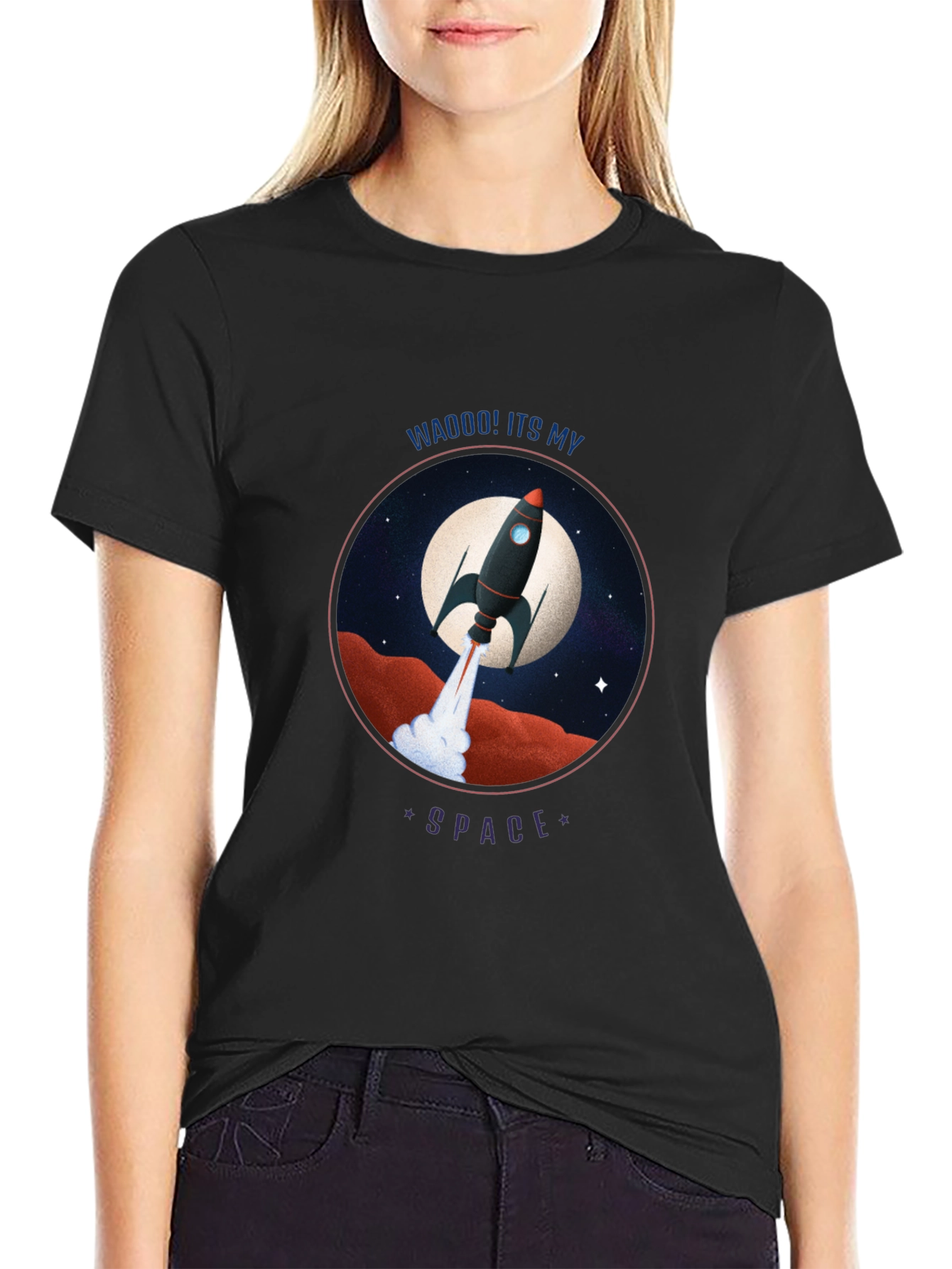 Rocket in Space Graphic Tee