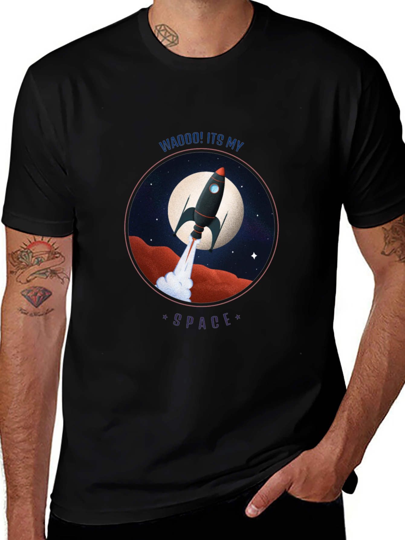 Rocket in Space Graphic Tee