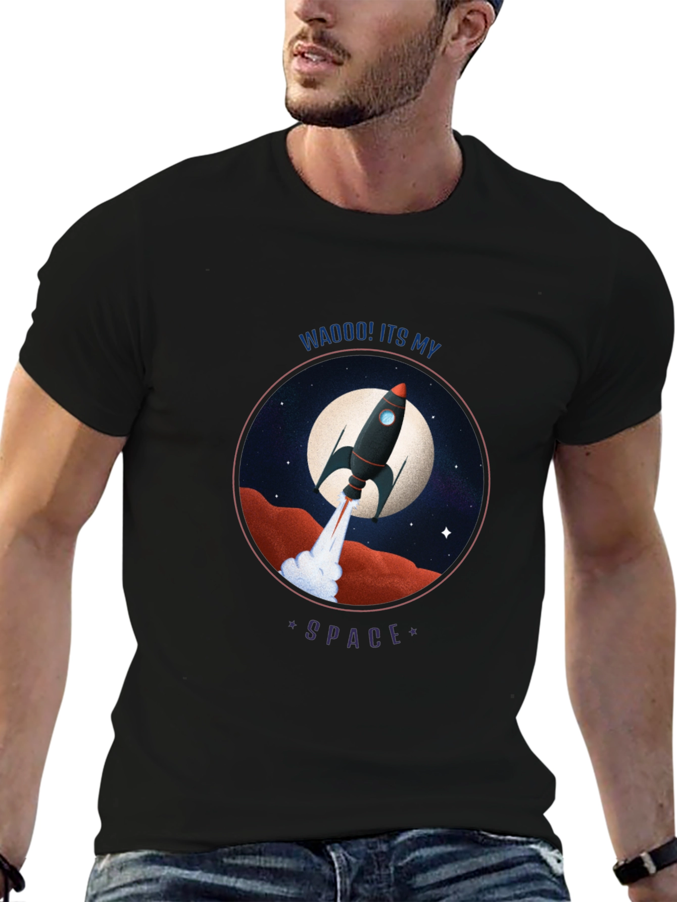 Rocket in Space Graphic Tee