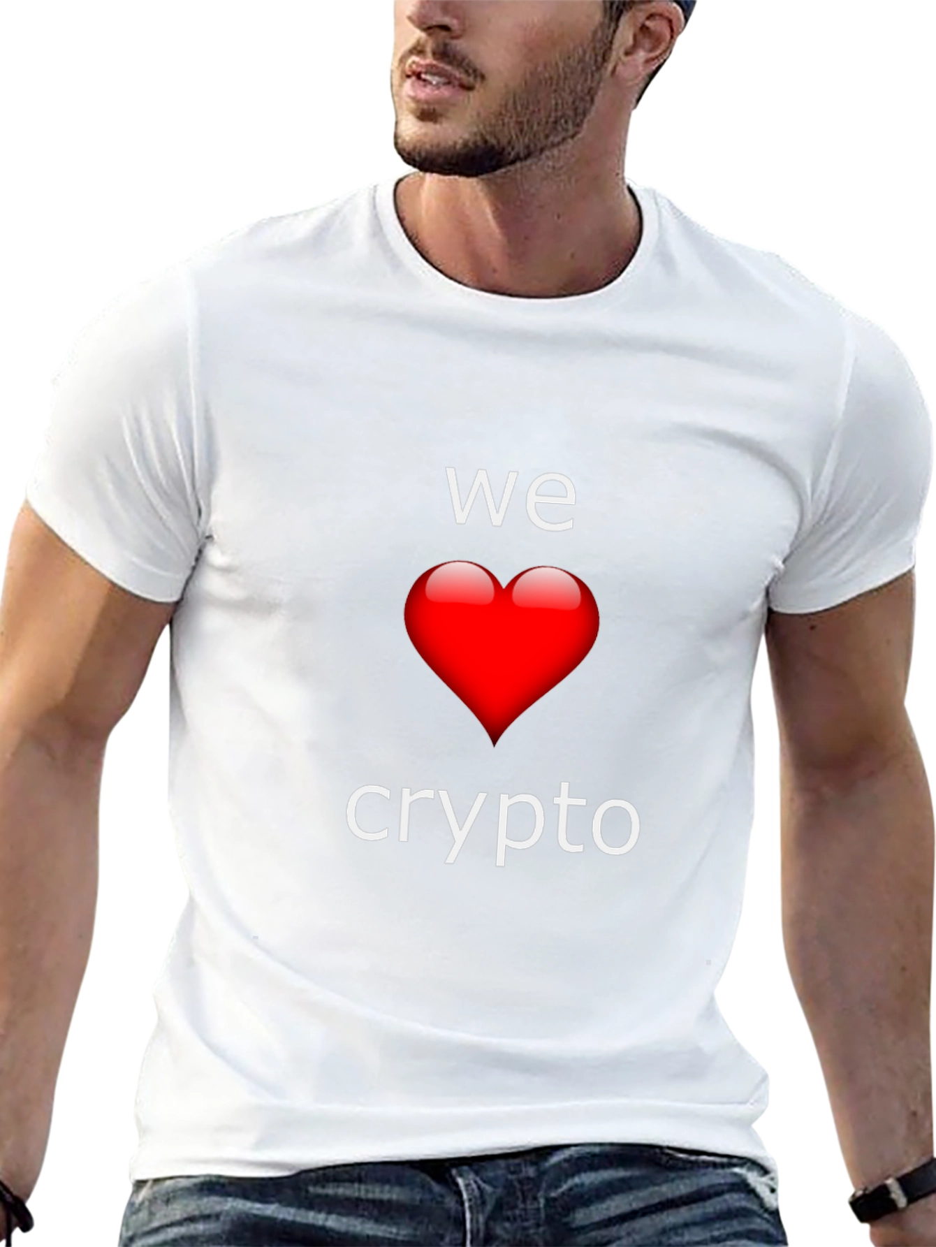 We Love Crypto T-Shirt - Black Crew Neck