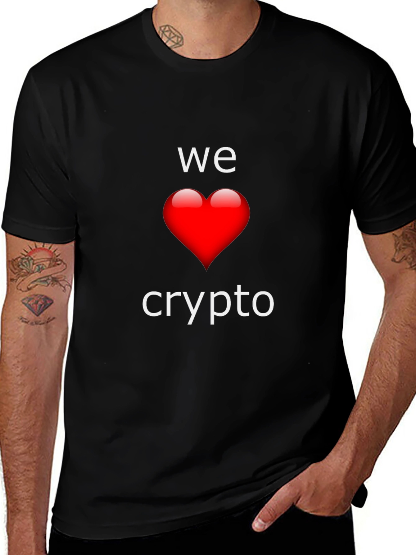 We Love Crypto T-Shirt - Black Crew Neck