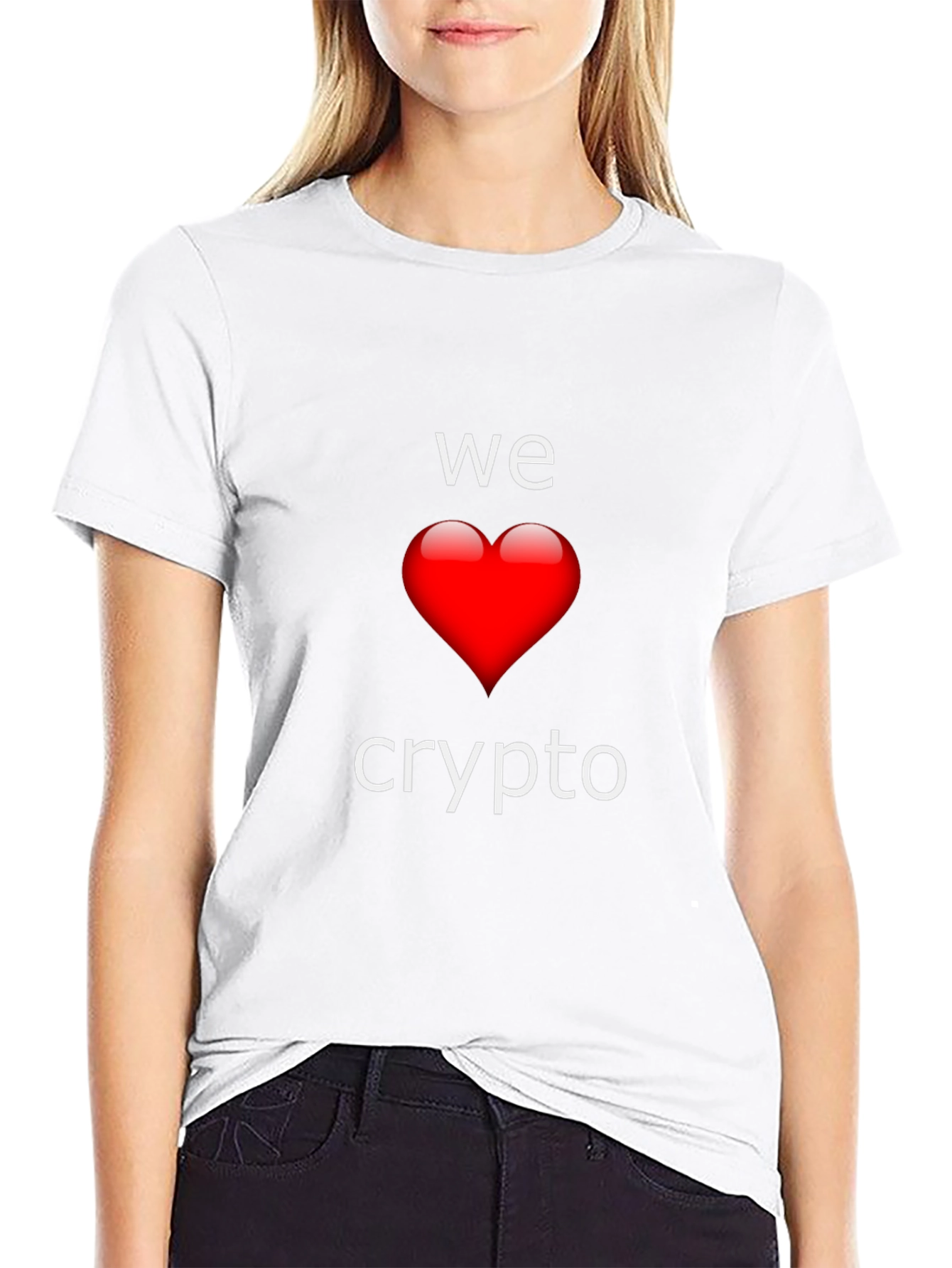 We Love Crypto T-Shirt - Black Crew Neck