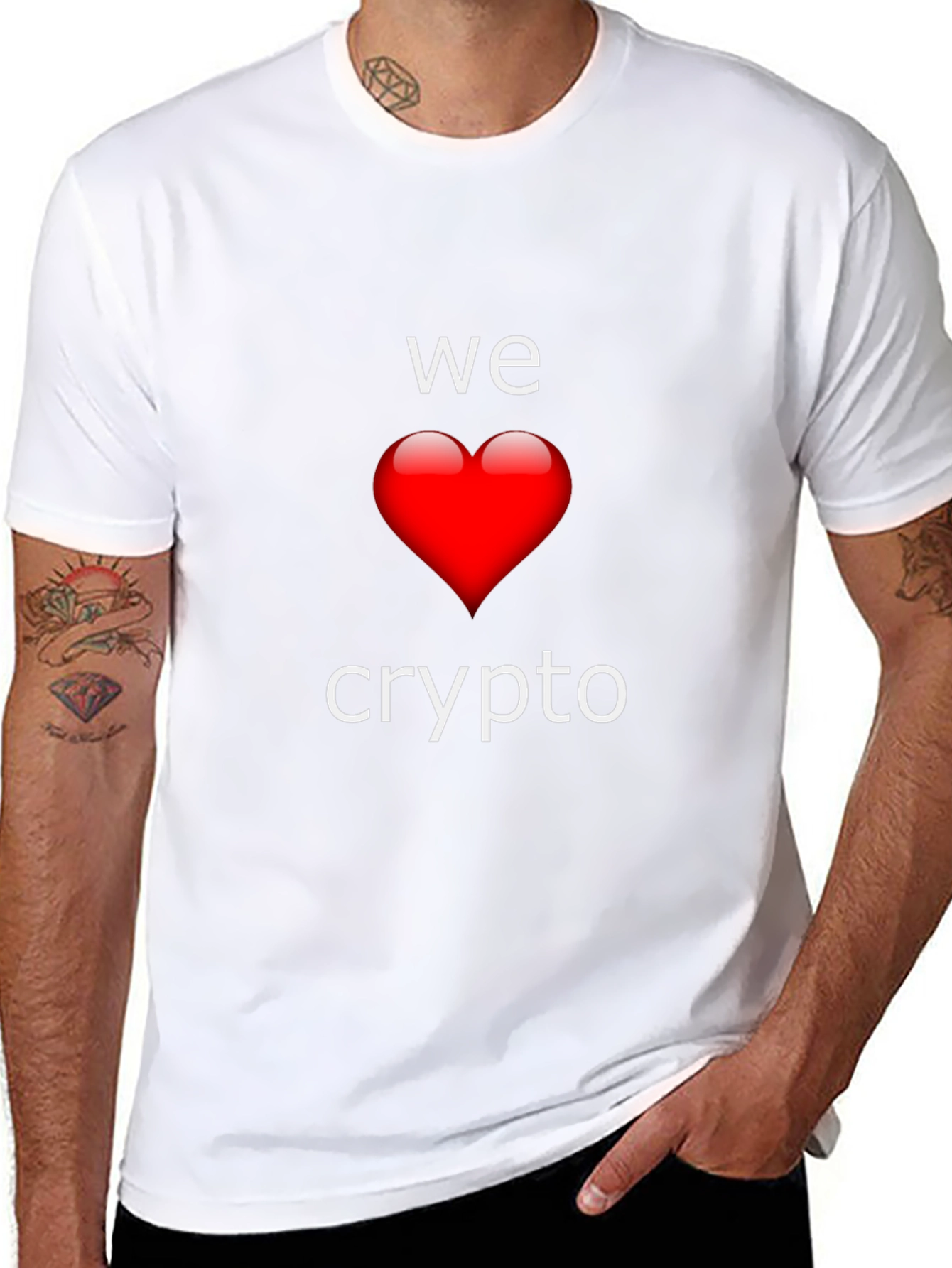 We Love Crypto T-Shirt - Black Crew Neck