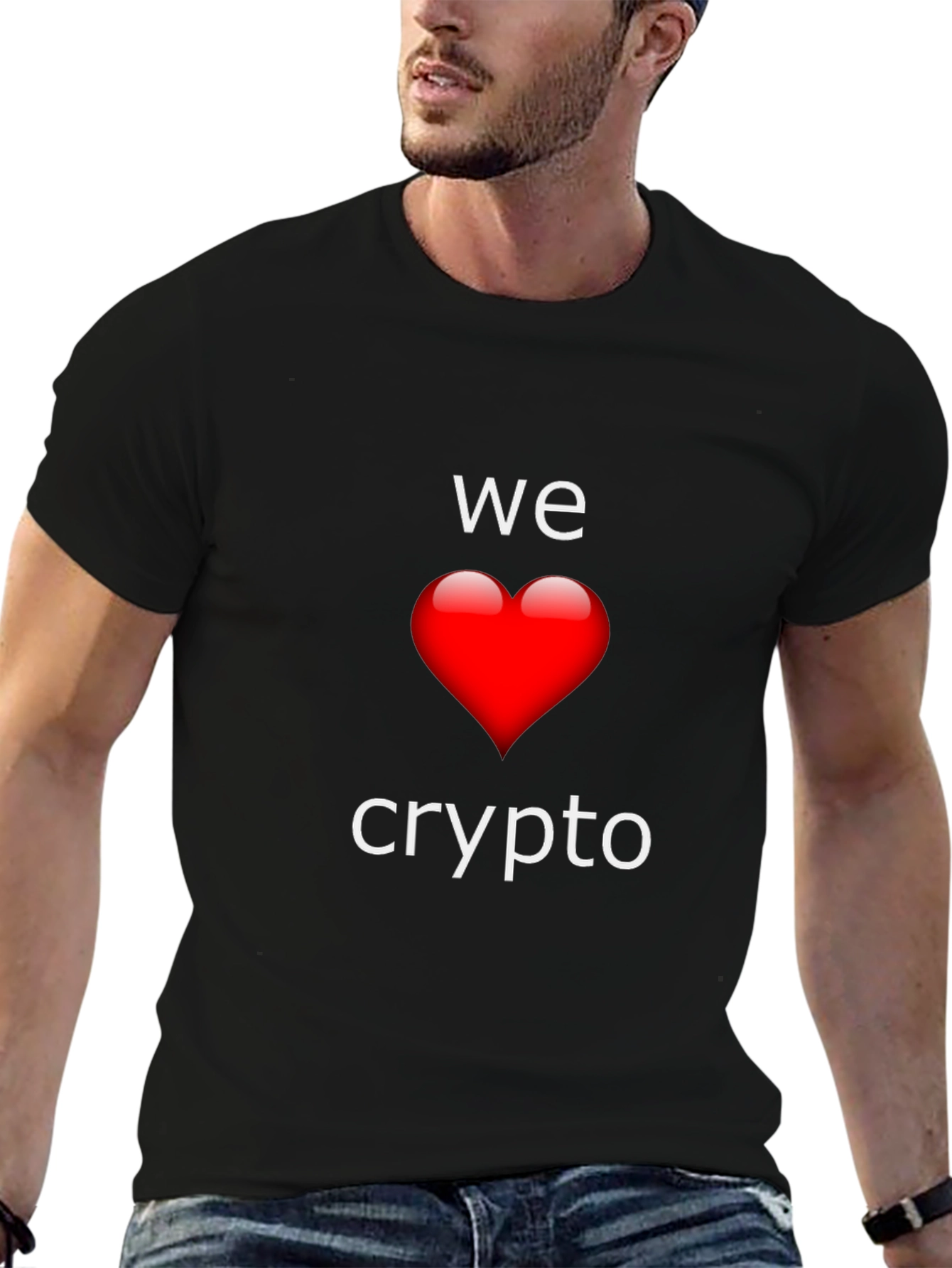 We Love Crypto T-Shirt - Black Crew Neck