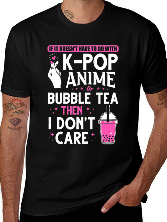 K-Pop Anime Bubble Tea T-Shirt - I Dont Care Tee