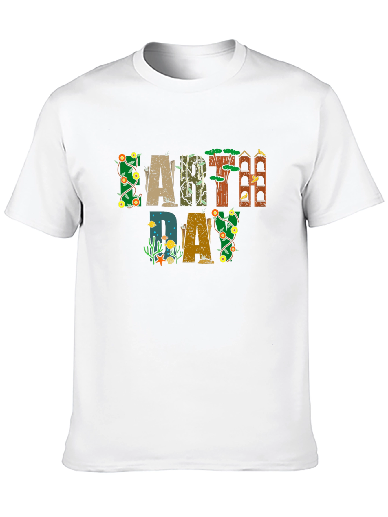 Earth Day Graphic Tee - Black Cotton Shirt