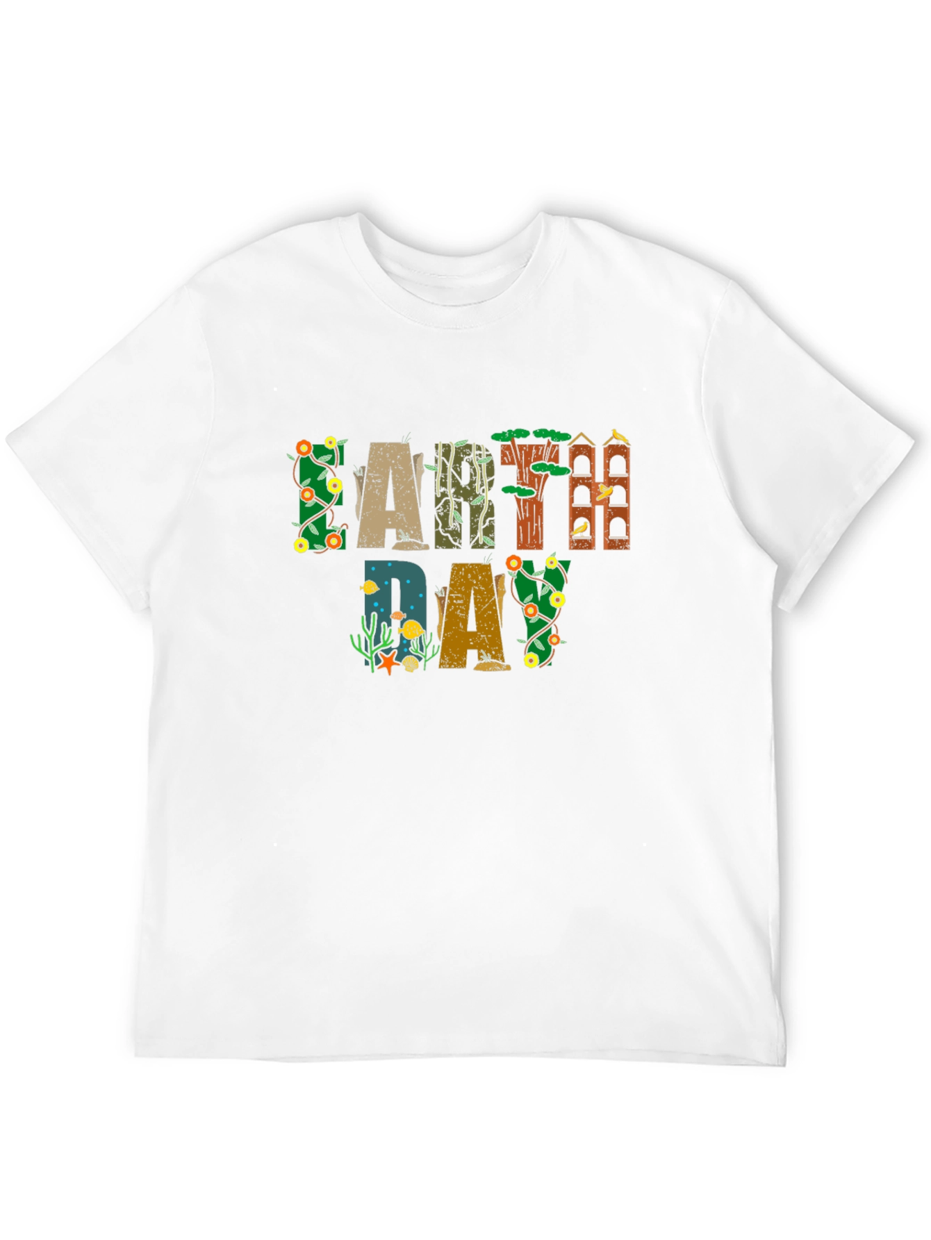 Earth Day Graphic Tee - Black Cotton Shirt