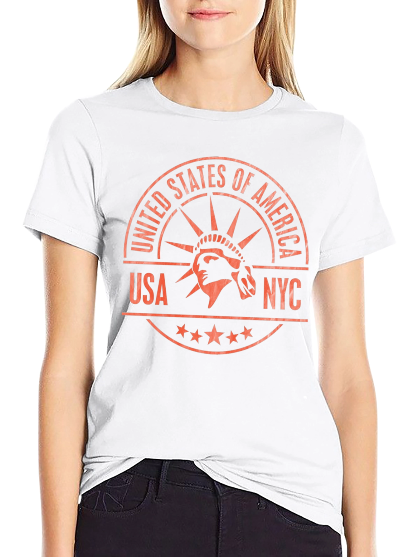 USA NYC Statue of Liberty Graphic T-Shirt