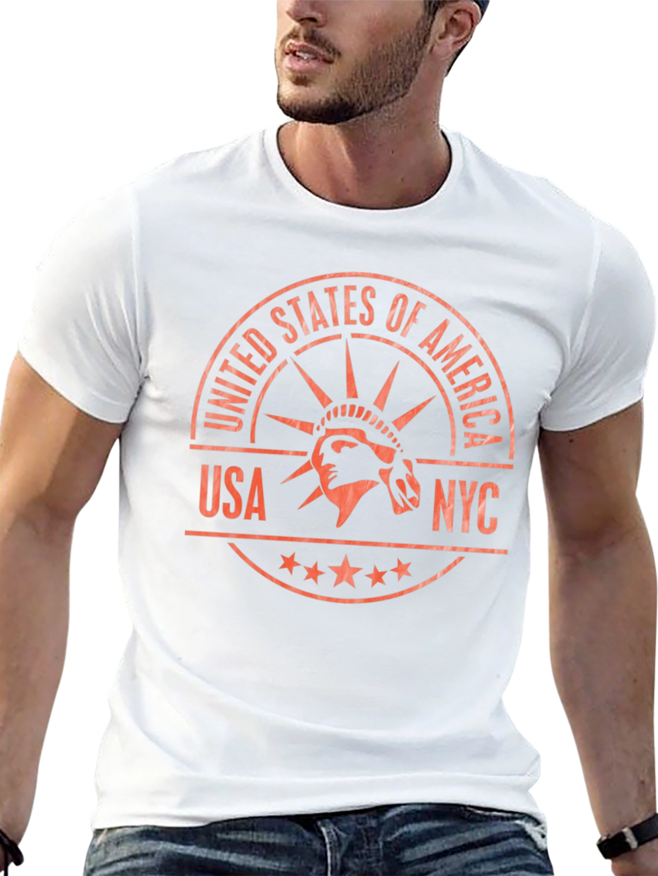 USA NYC Statue of Liberty Graphic T-Shirt